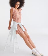 Floral Scoop-Neck Buttoned Babydoll Dress