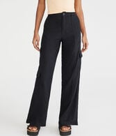 Linen Wide Leg Cargo Pants
