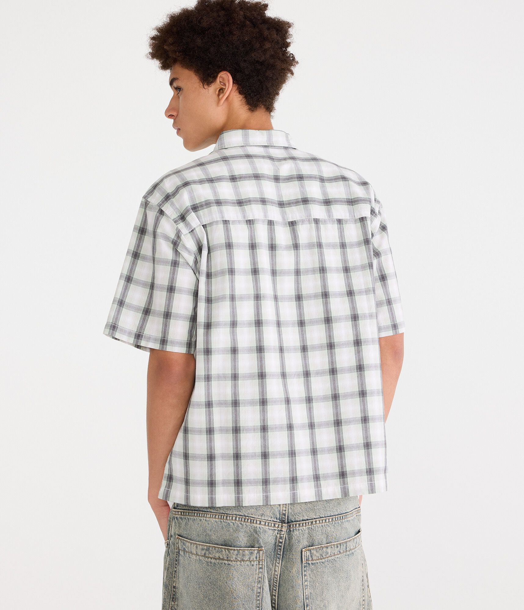 New York 87 Microplaid Boxy Shirt