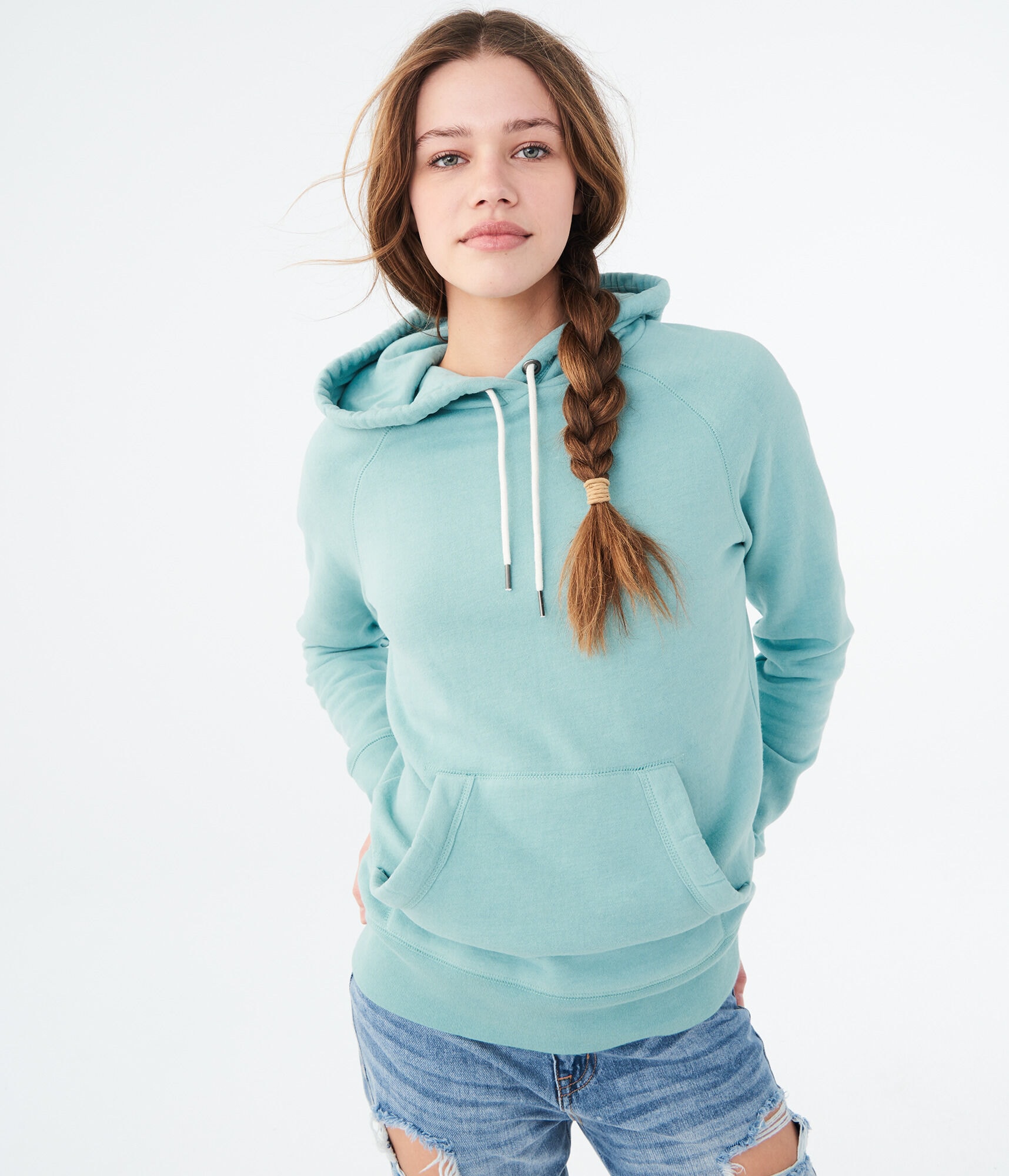 solid pullover hoodie