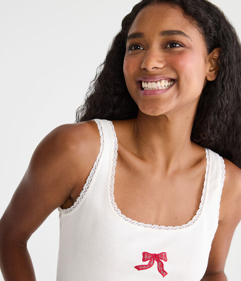Graphic Lace-Trim Sleep Tank Graphic Lace-Trim Sleep Tank