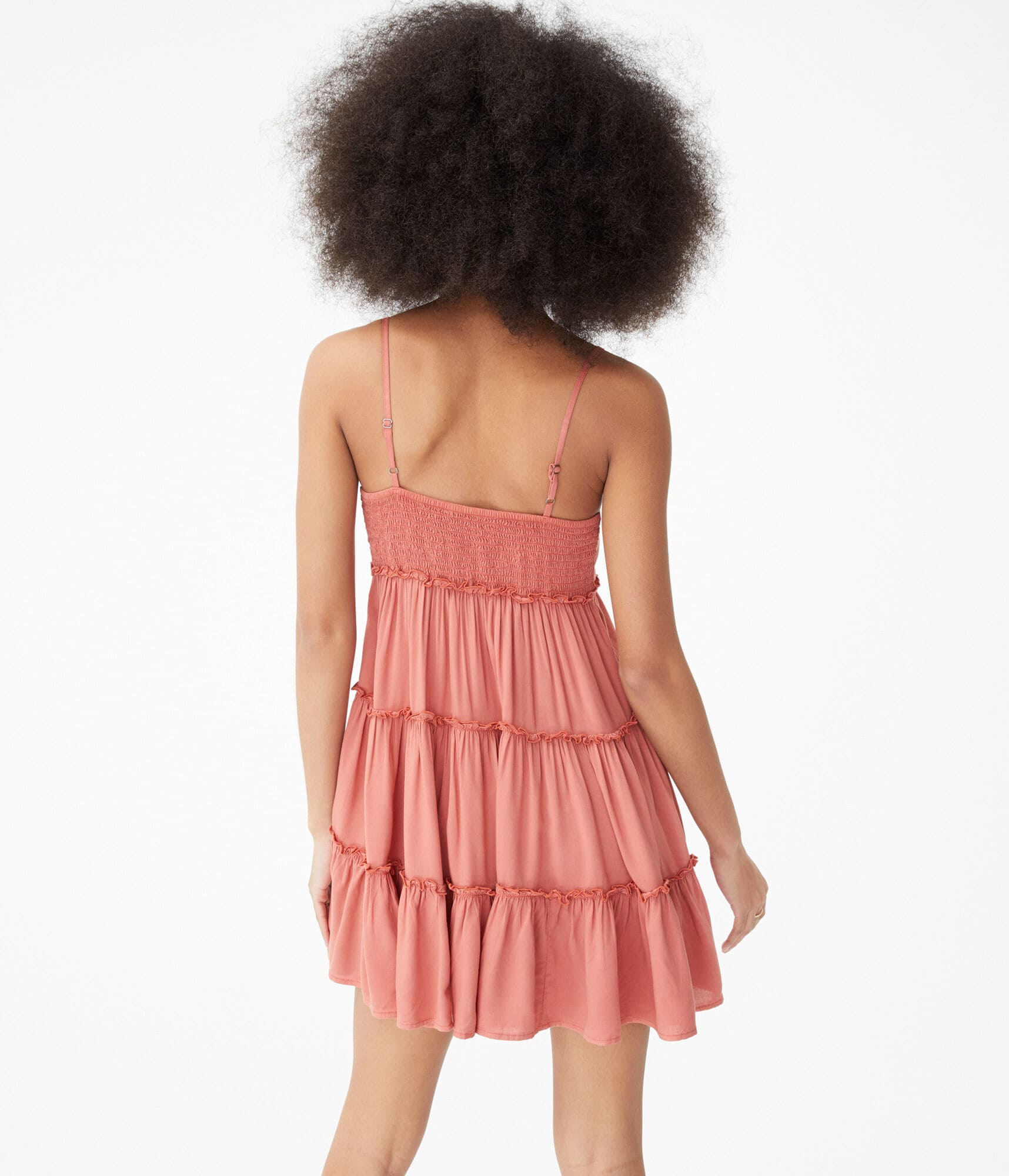 Solid Scoop-Neck Tiered Babydoll Dress