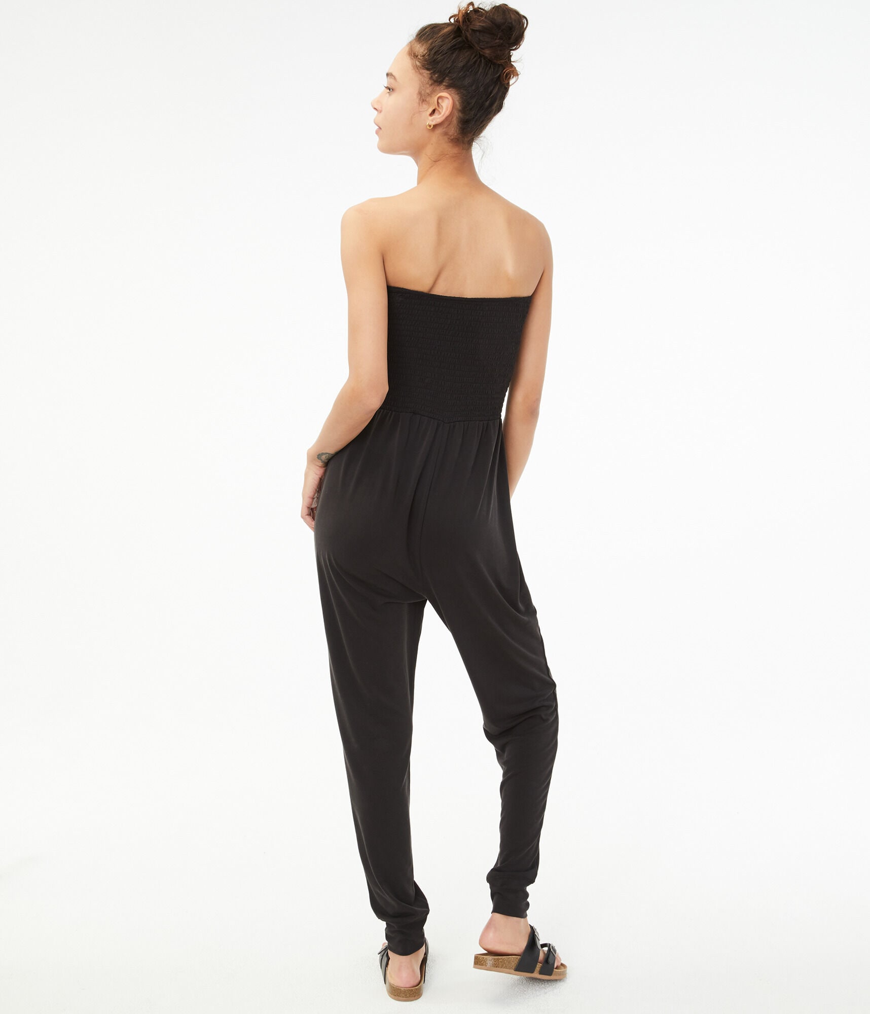 Lace-Up Off-The-Shoulder Jumpsuit