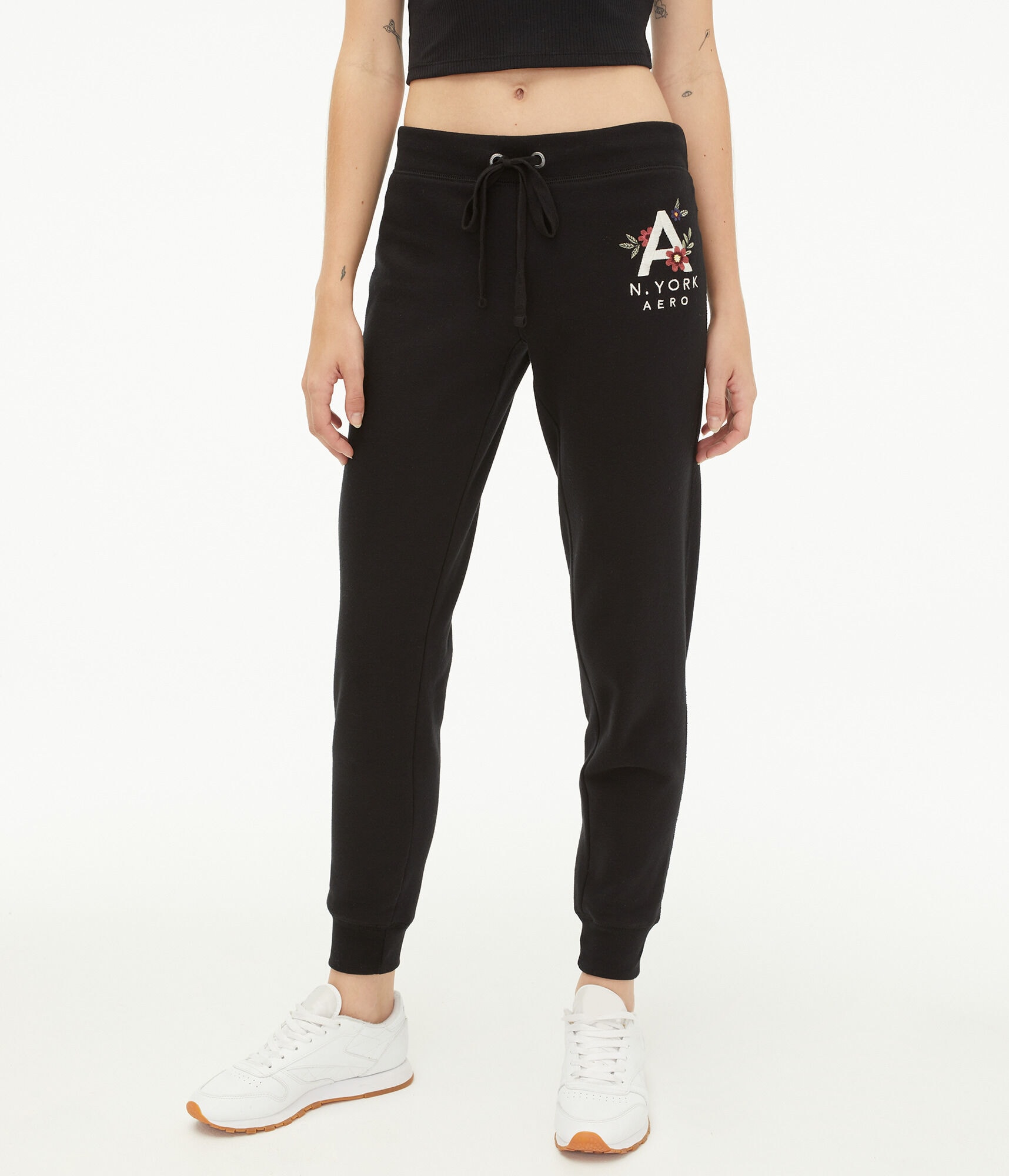 Floral Logo Letter Jogger Sweatpants