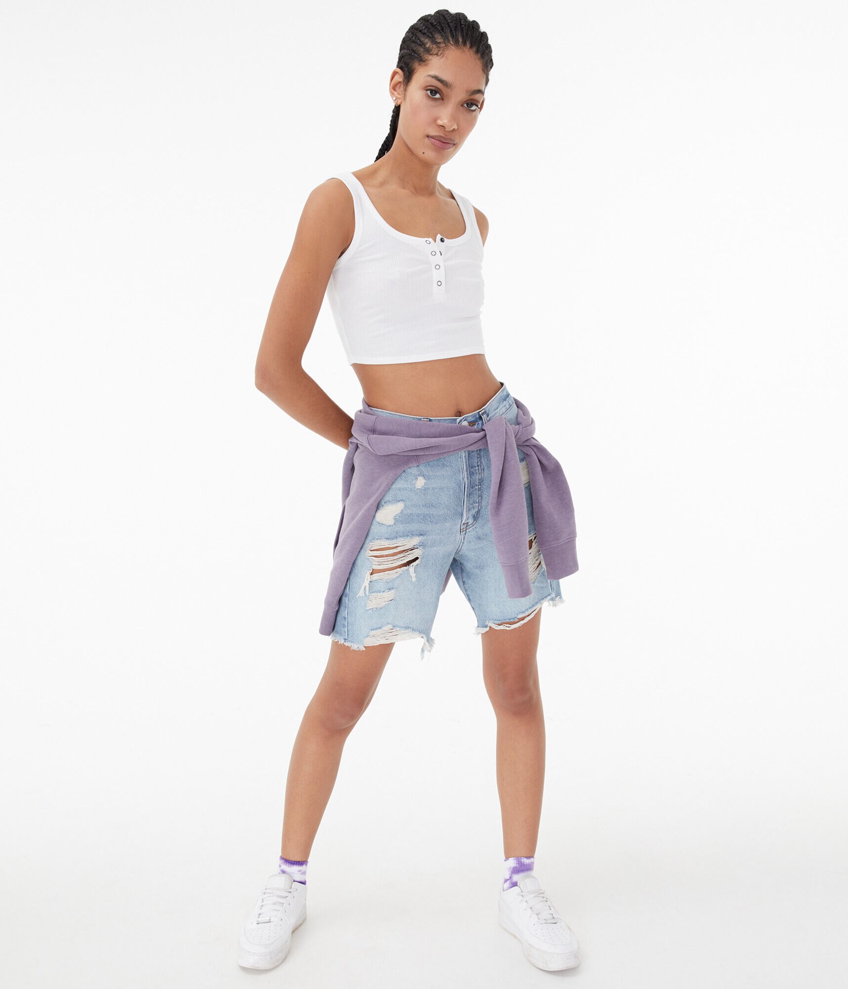 Cropped Henley Tank