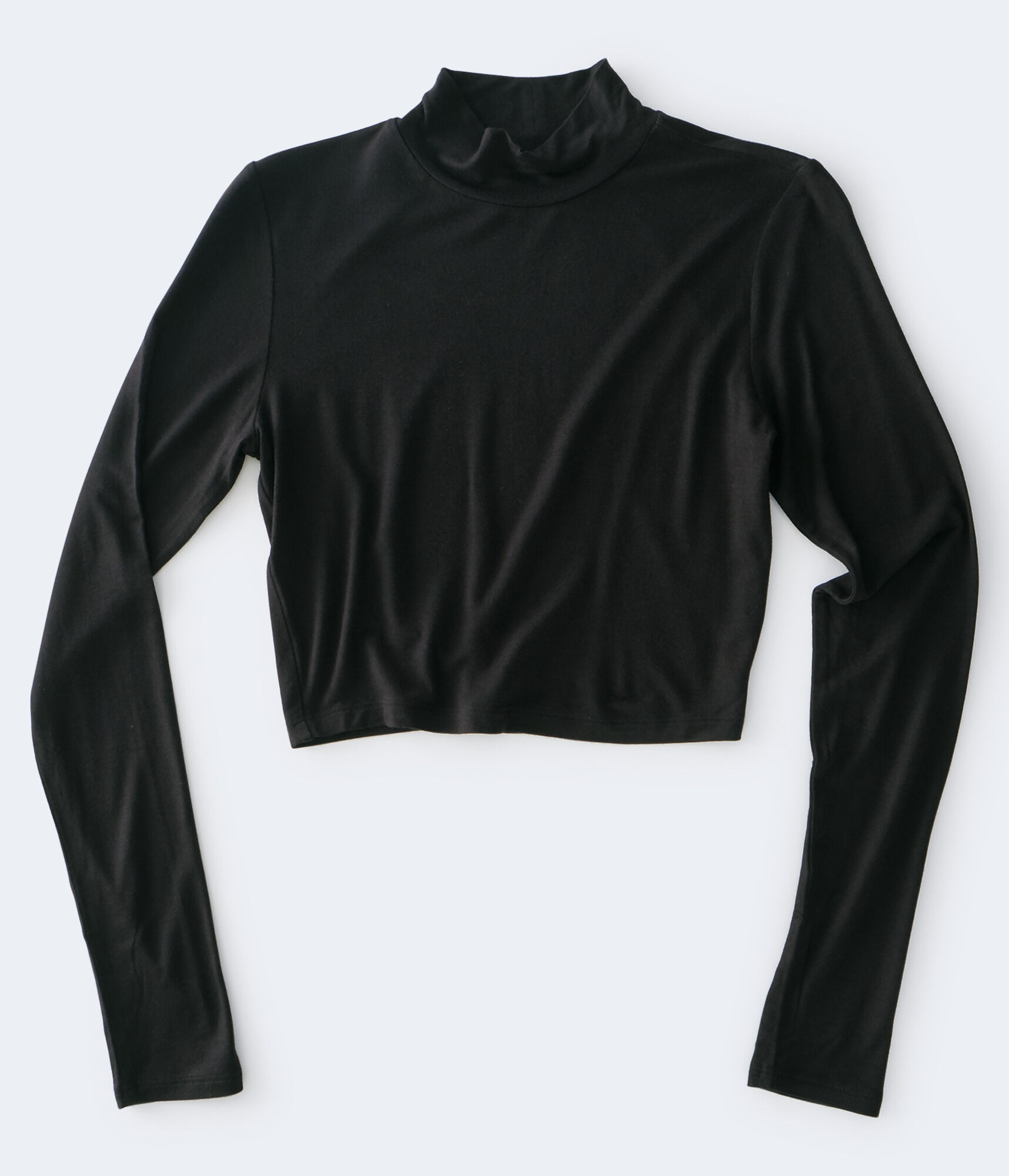 Long Sleeve Mock-Neck Crop Top