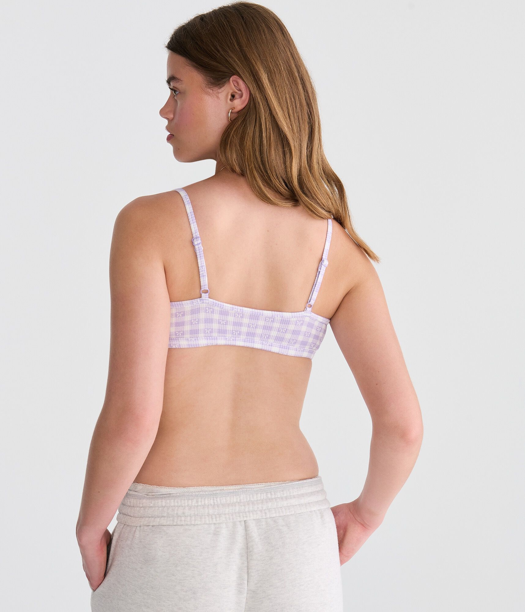 Gingham Bows Waffle Henley Bralette