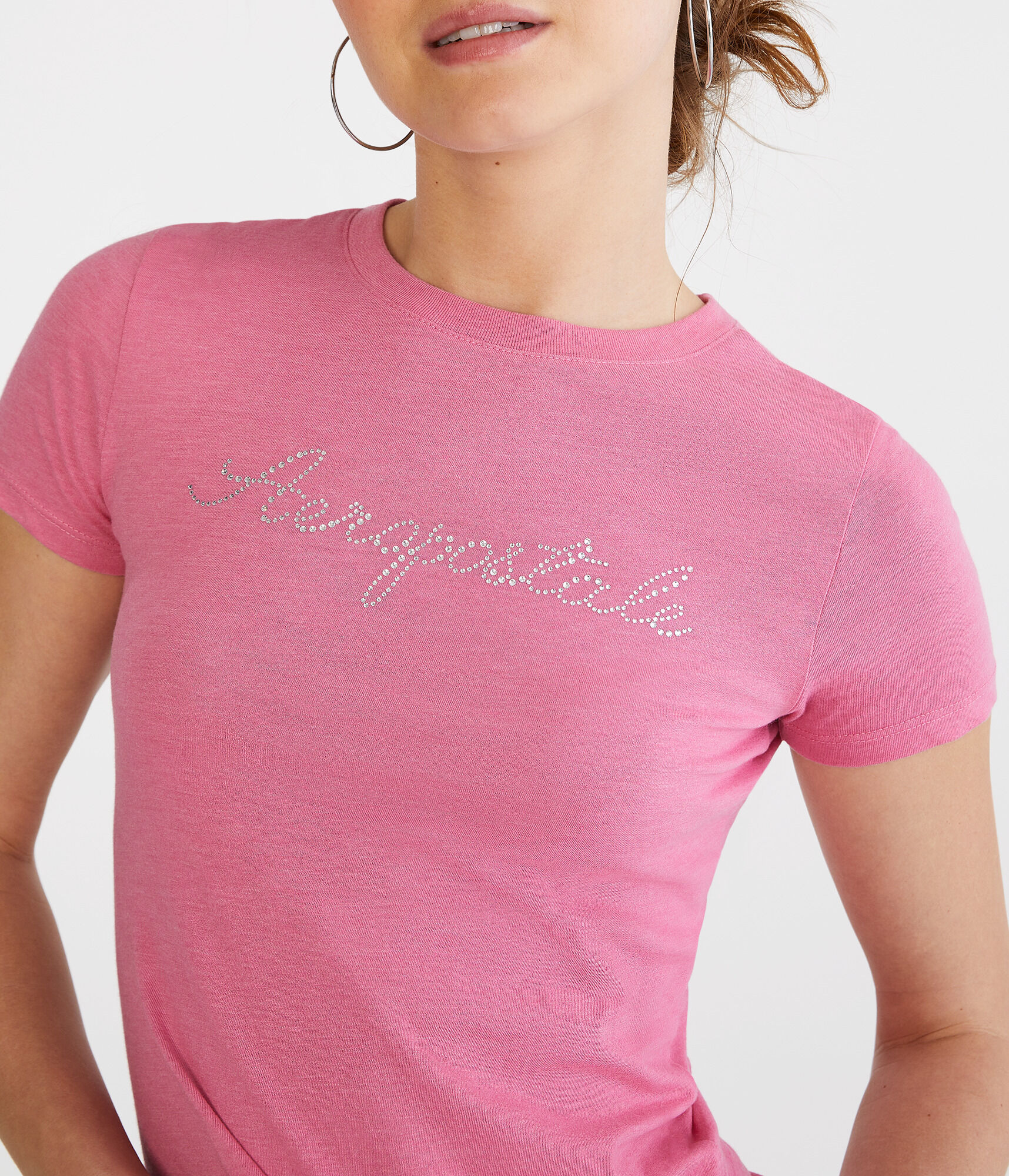 Tシャツ・カットソー EMIS LETTERING RHINESTONE T-SHIRT 5BJH1581 emis】25HS新作☆LETTERING RHINESTONE T-SHIRT (EMIS/Tシャツ
