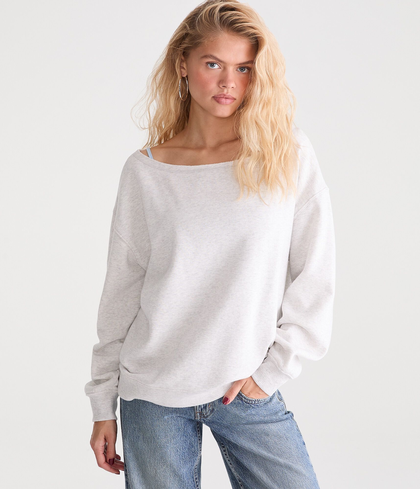 Cloud Soft Oversized Off-The-Shoulder Sweatshirt