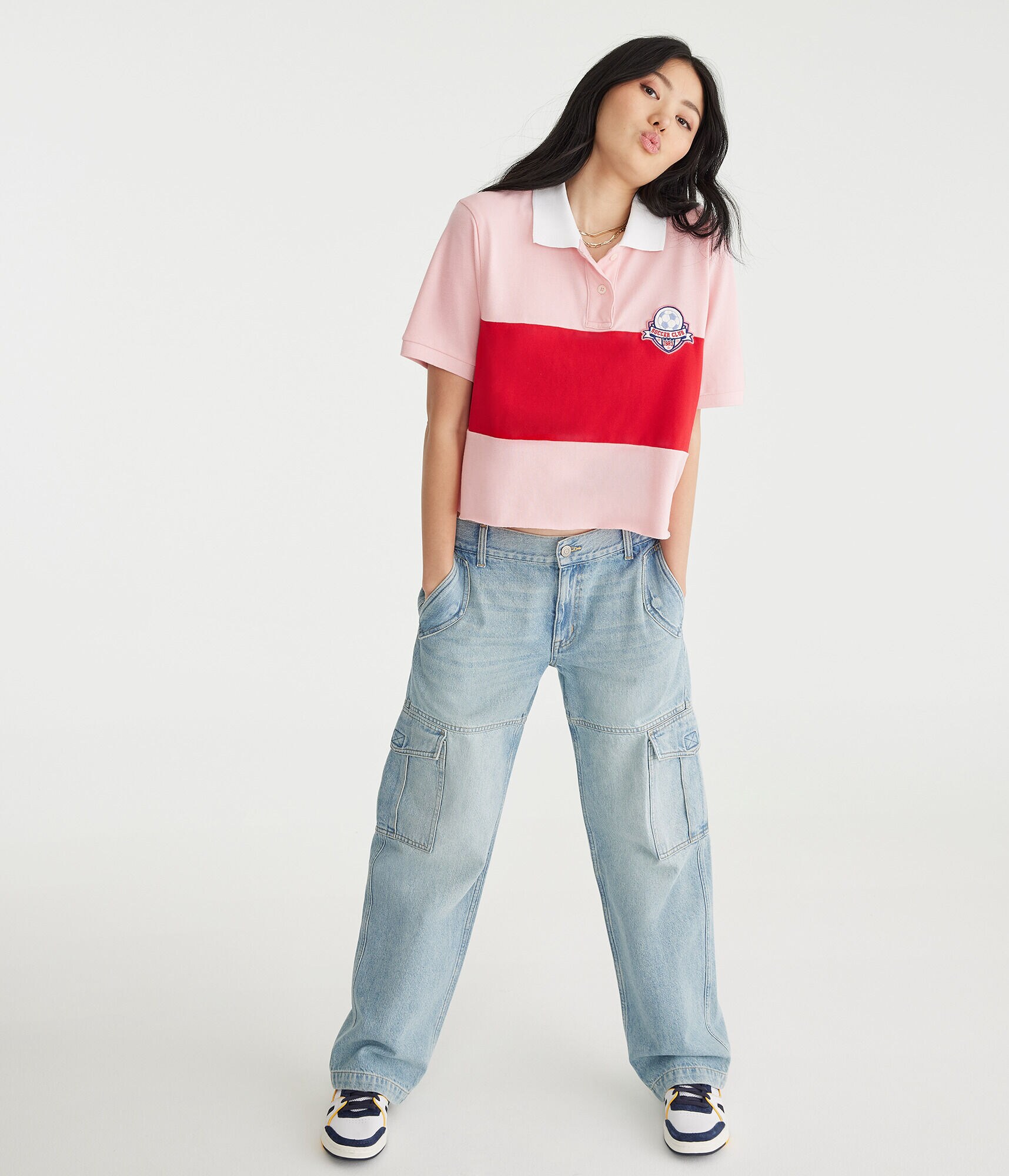 Rugby Stripe Patch Piqu&eacute; Polo