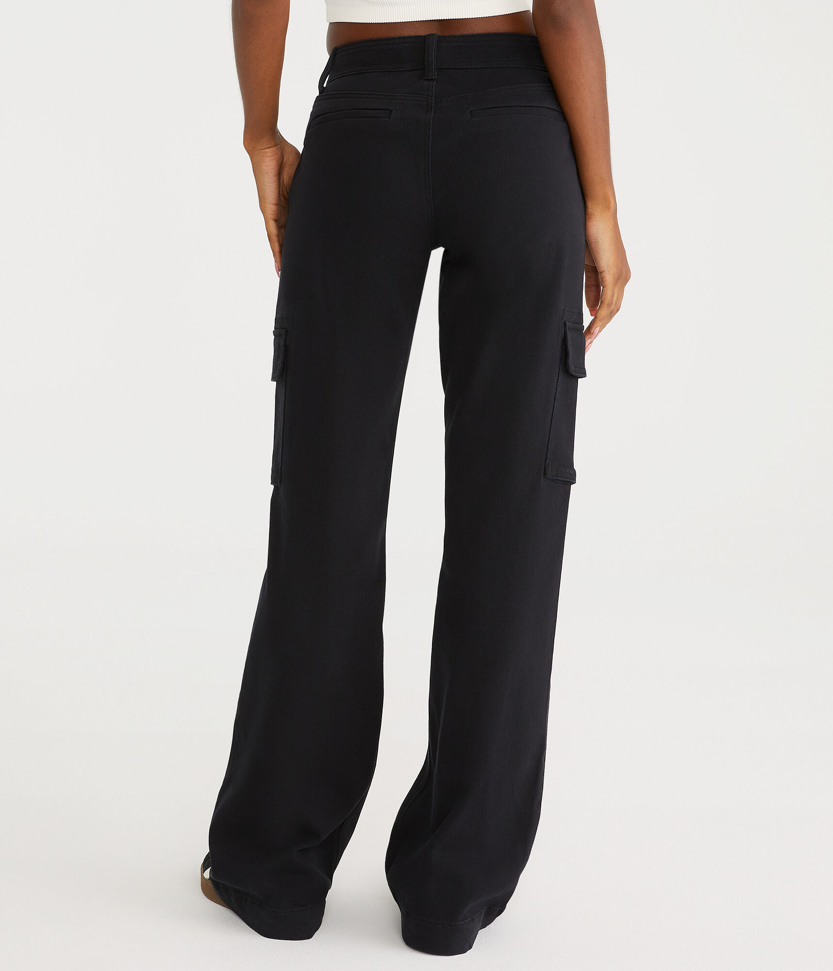 Flare Mid-Rise Twill Cargo Pants