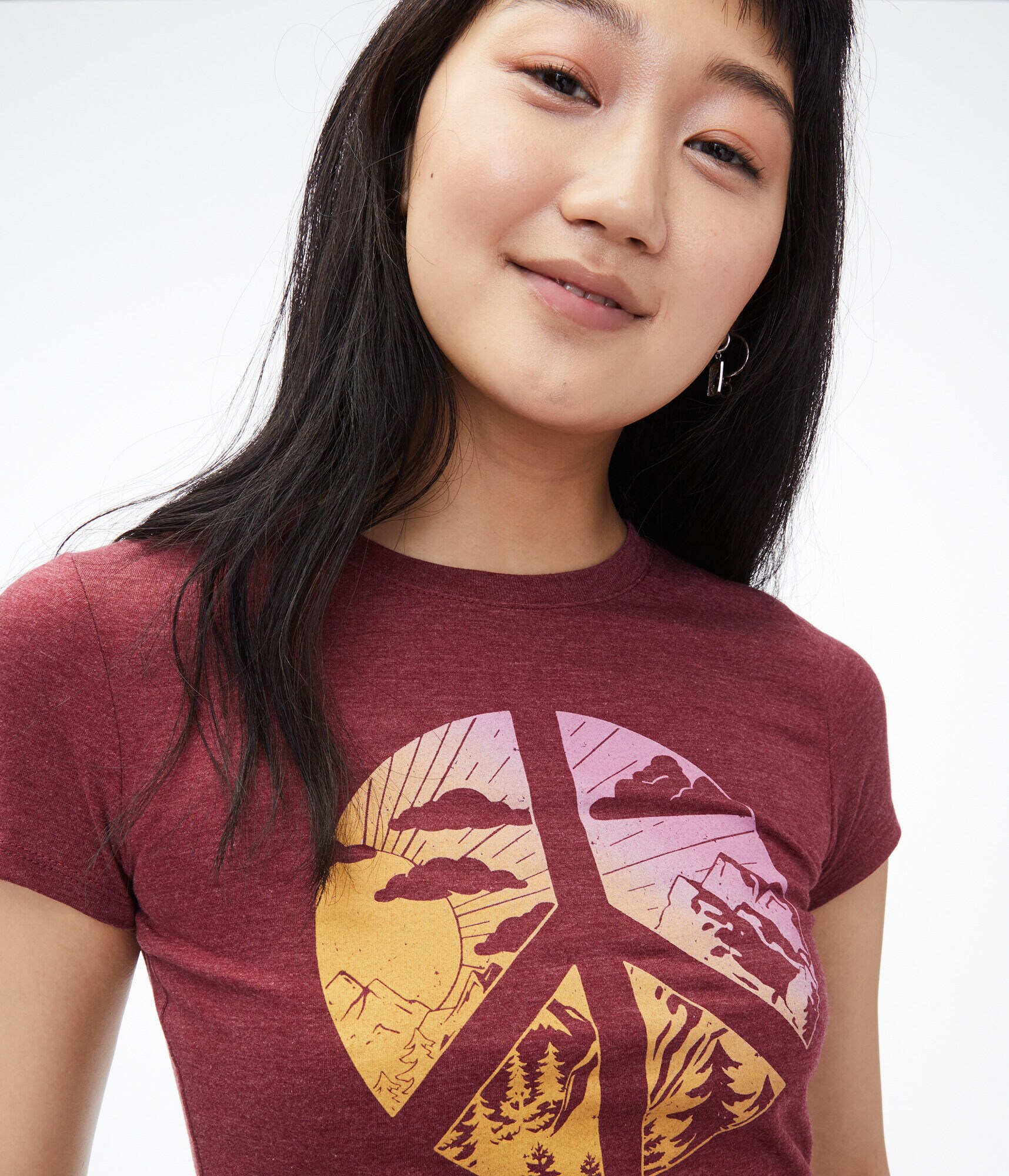 Mountain Peace Sign Graphic Tee***