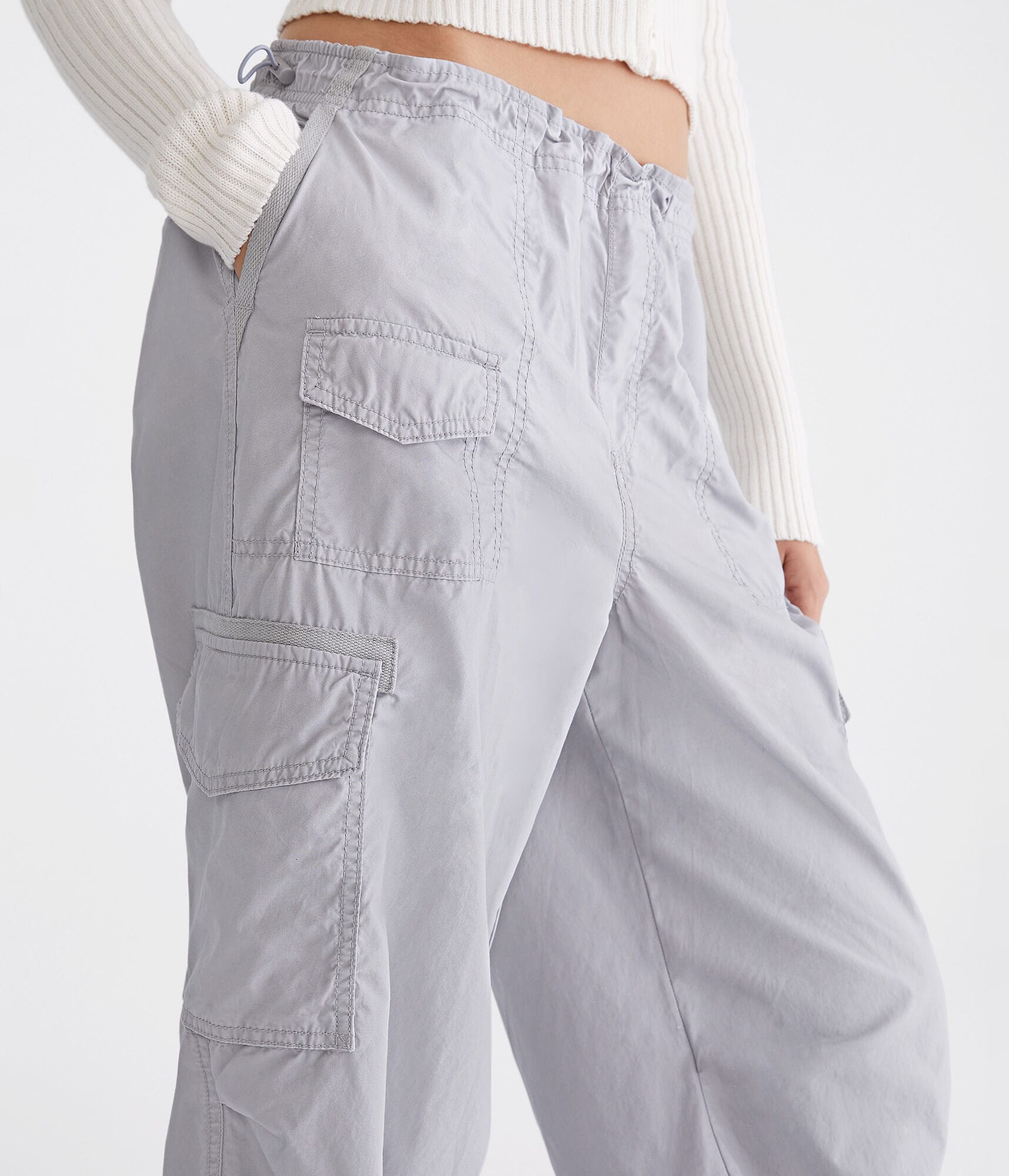 【ANGLAN】Oblique Cargo Parachute Denim Pants Oblique Cargo Parachute Denim Pants - Blue - ANGLAN