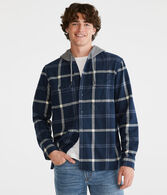 Long Sleeve Hooded Plaid Flannel Shirt