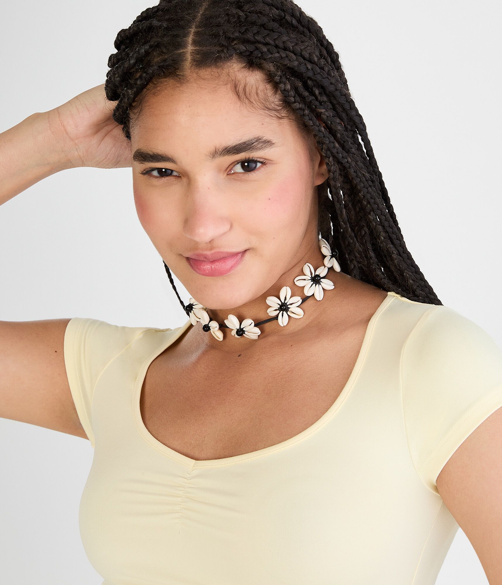 Buttery Soft Cinched Scoop-Neck Tee