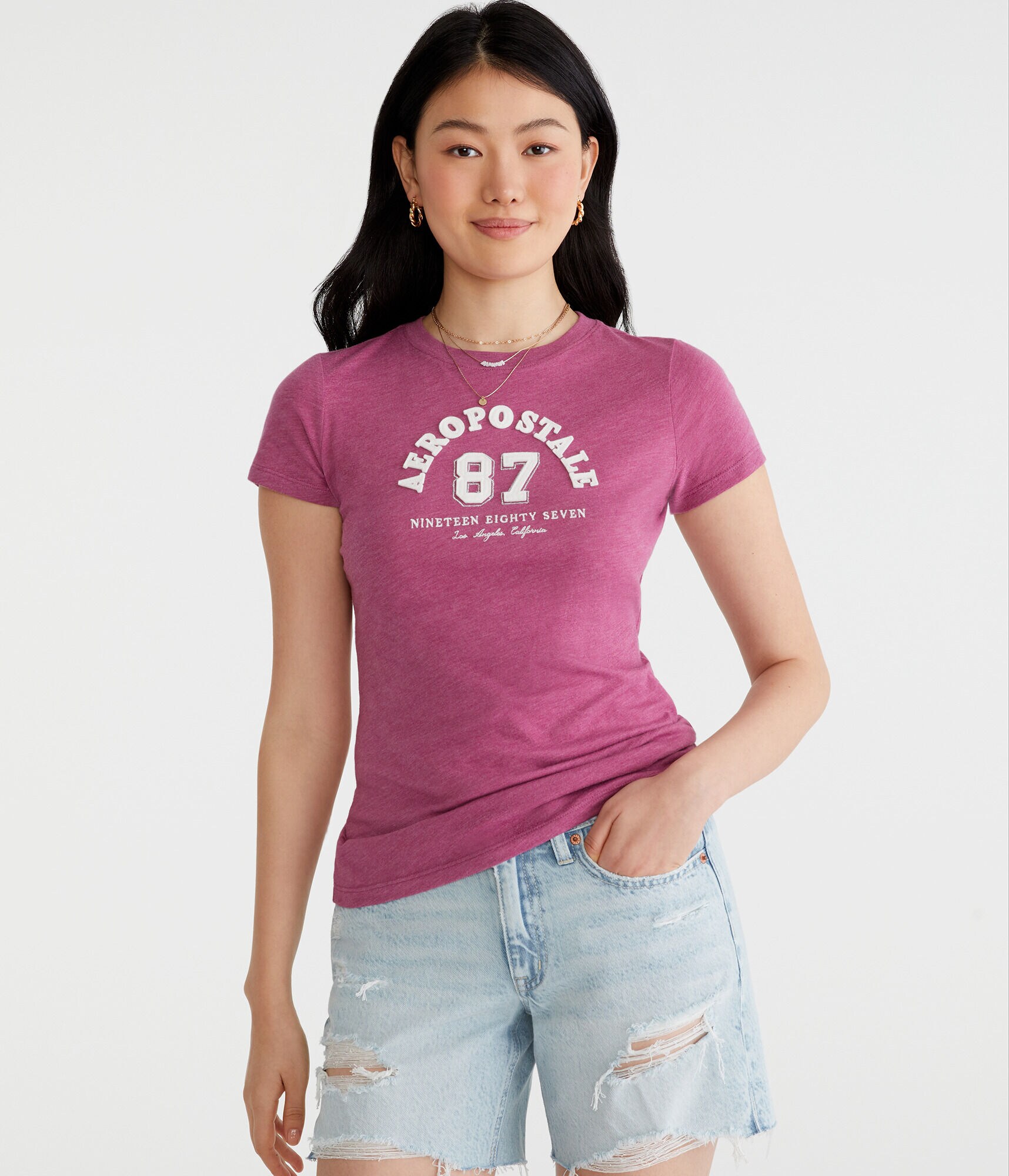 Aeropostale 87 Arch Appliqu&eacute; Graphic Tee