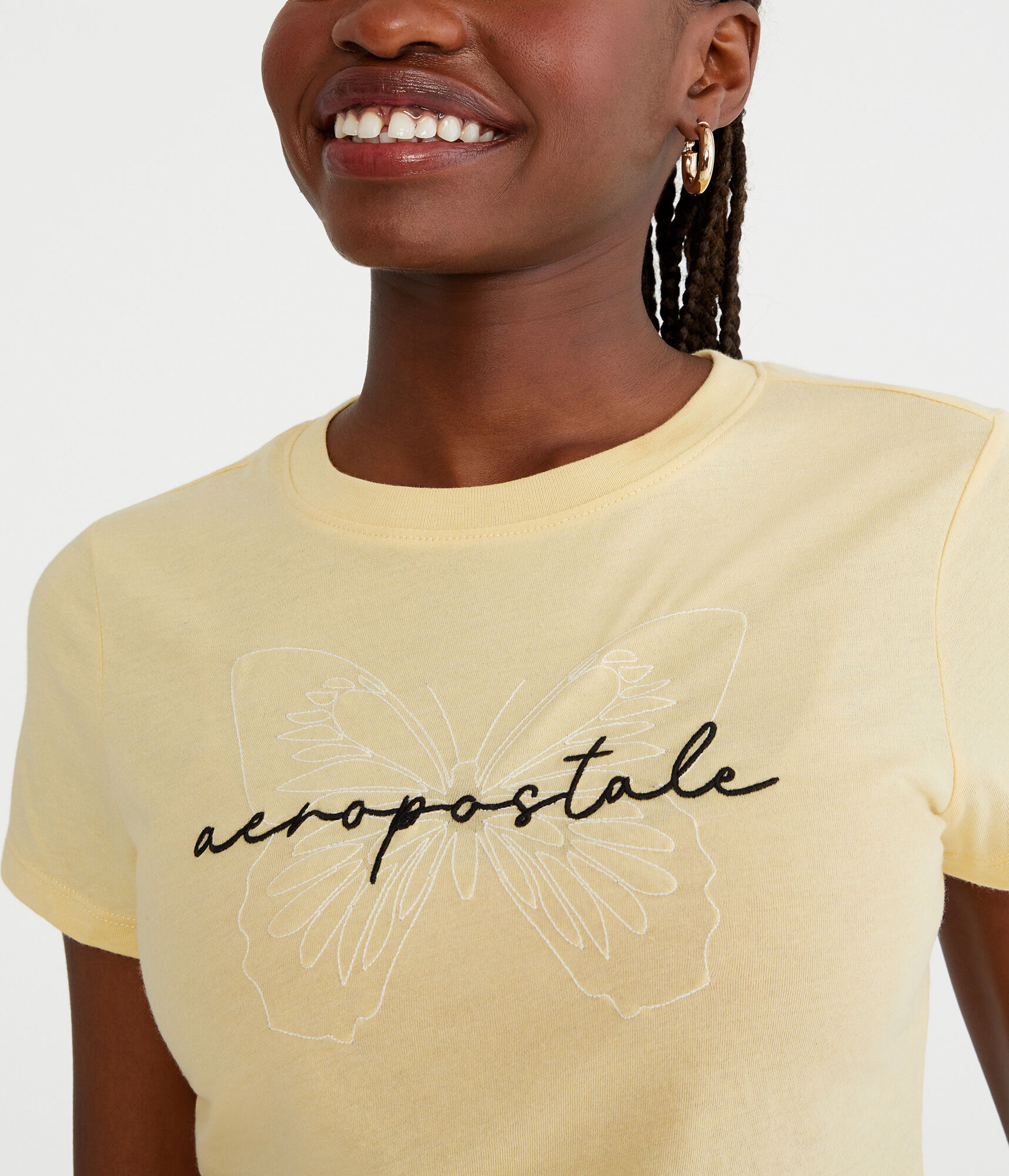 Aeropostale Script Butterfly Graphic Tee