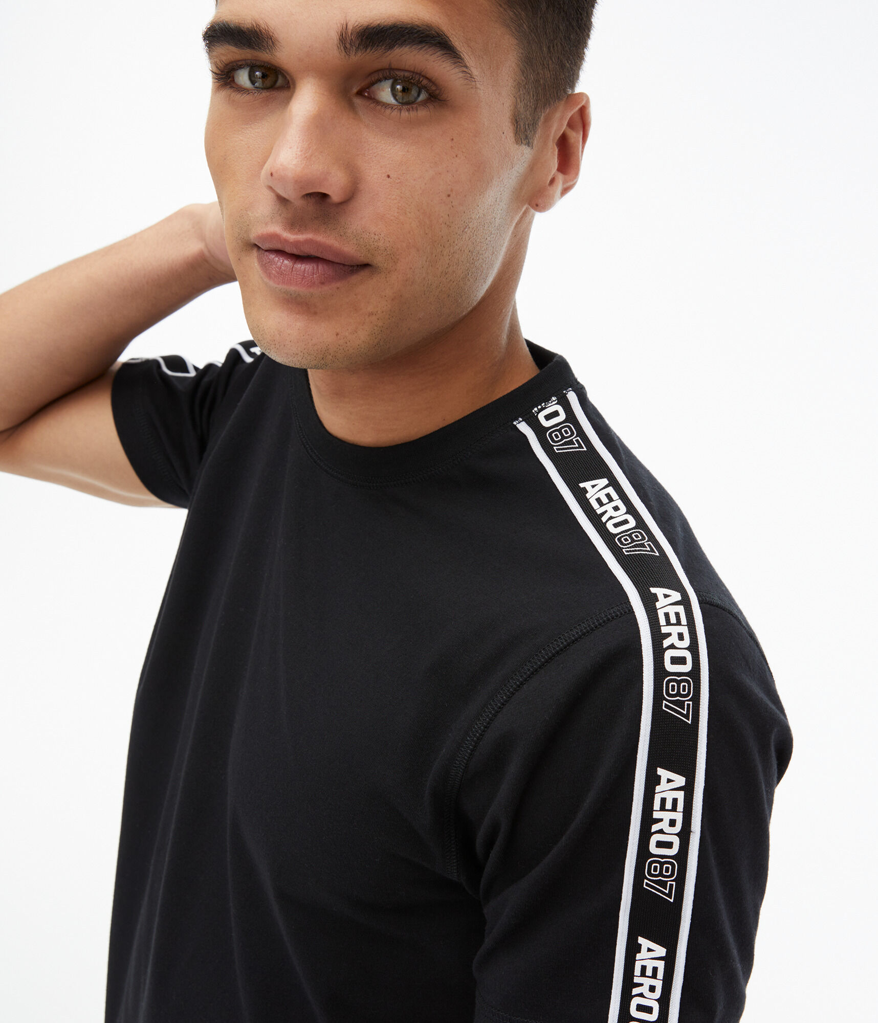 Logo Sleeve Tape Stretch Crew Tee
