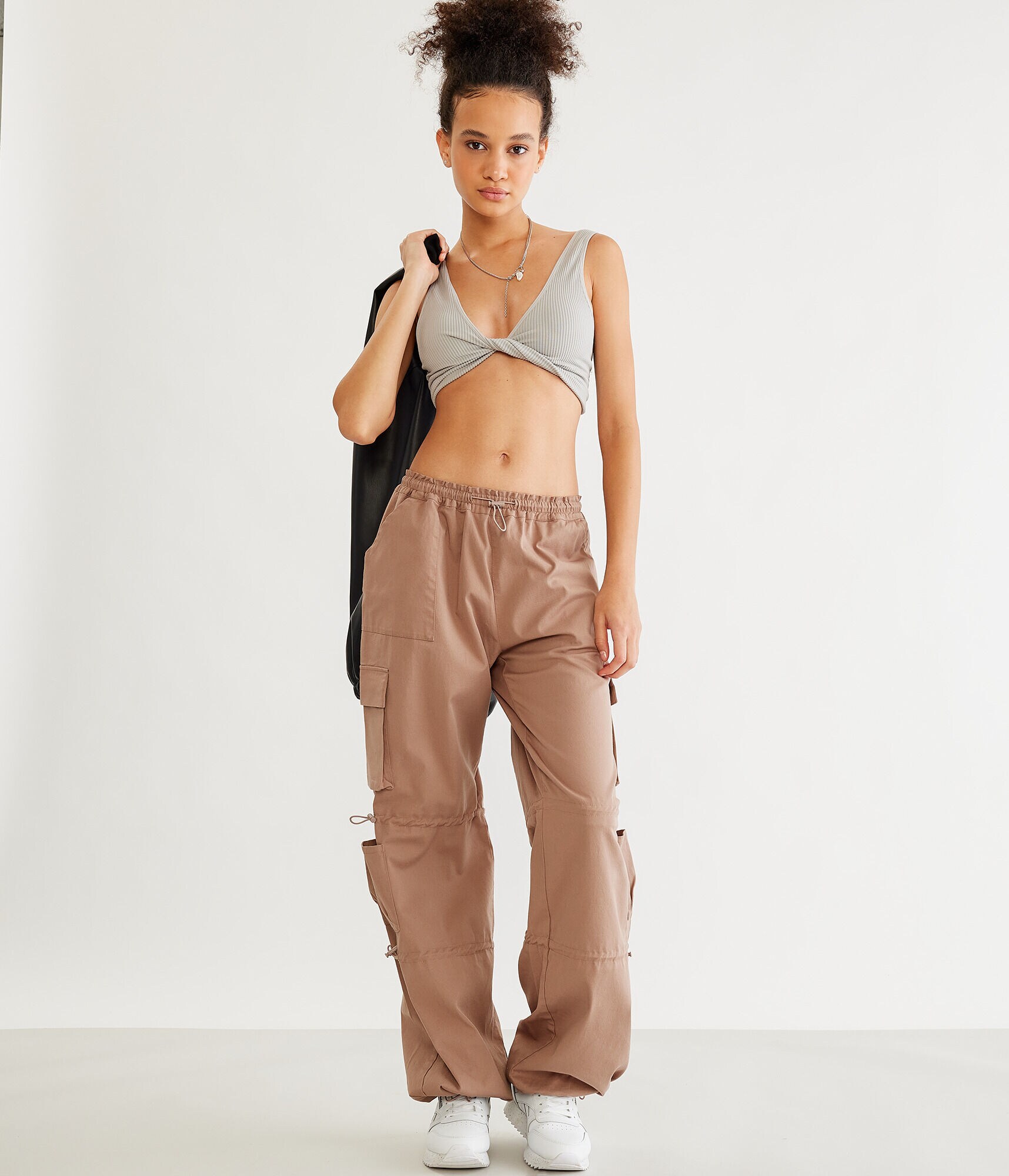 Low-Rise Parachute Baggy Cargo Joggers