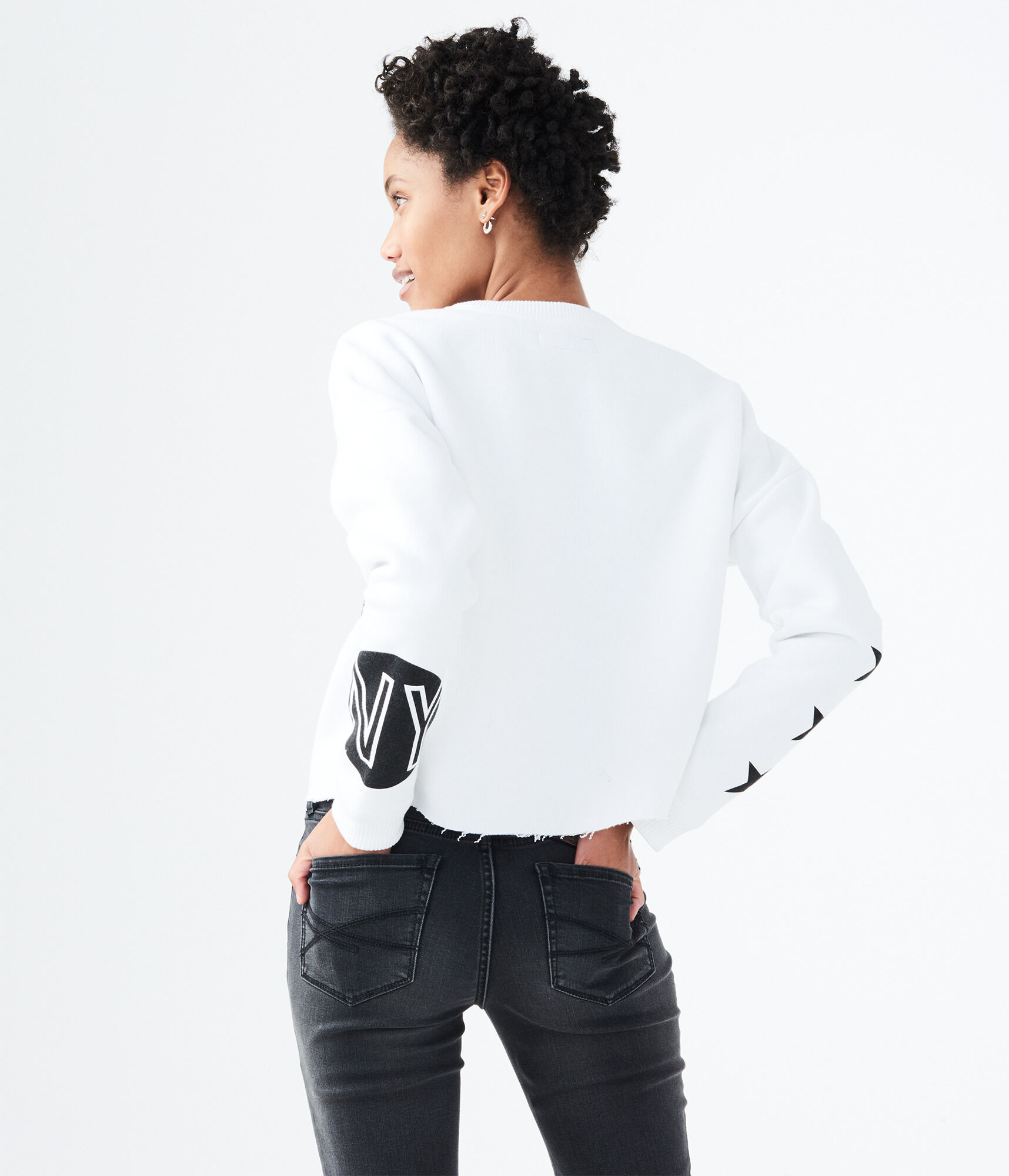 BKYN 56 Roses Split-Graphic Crew Sweatshirt