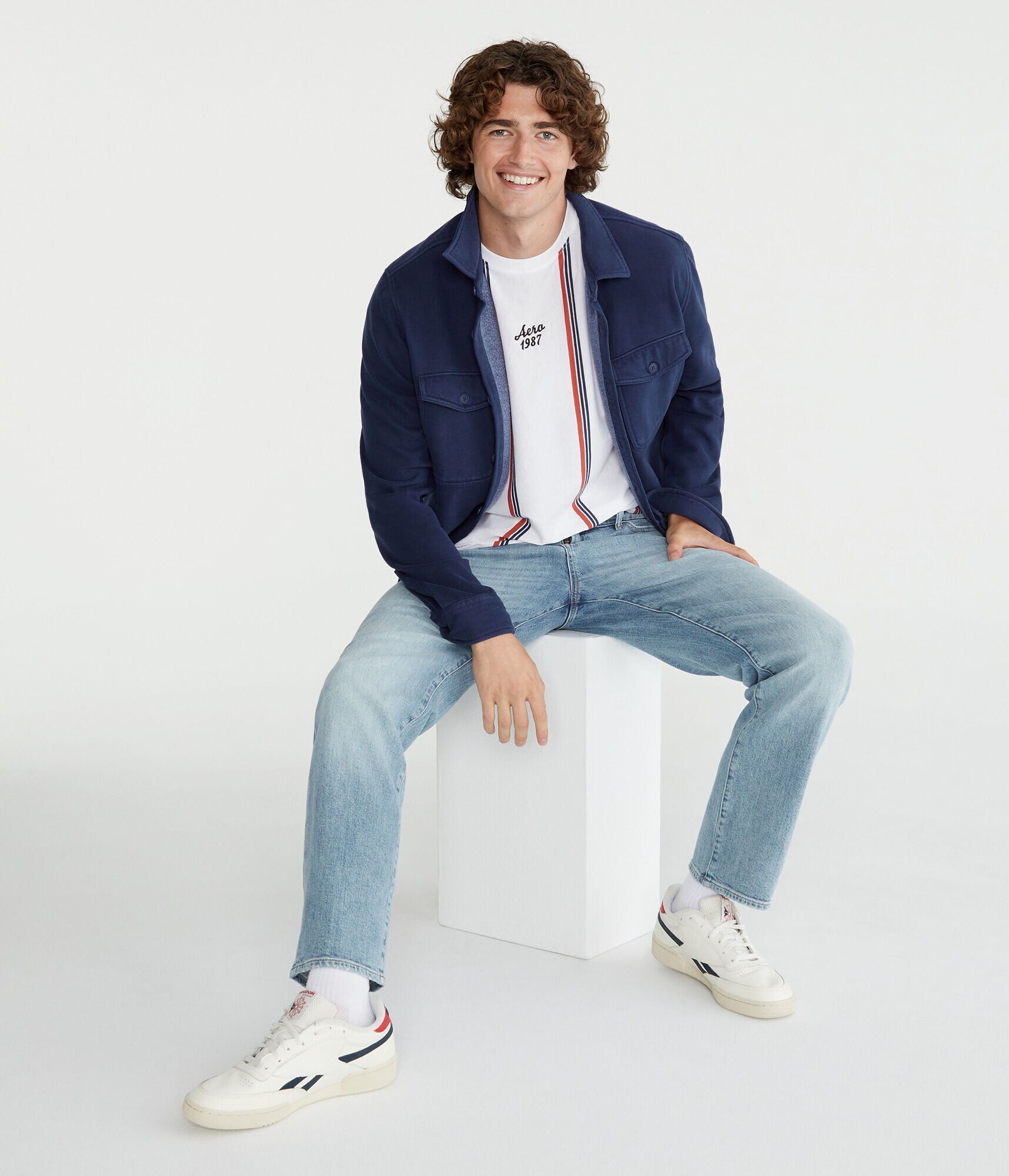 Aero Vertical Stripe Graphic Tee