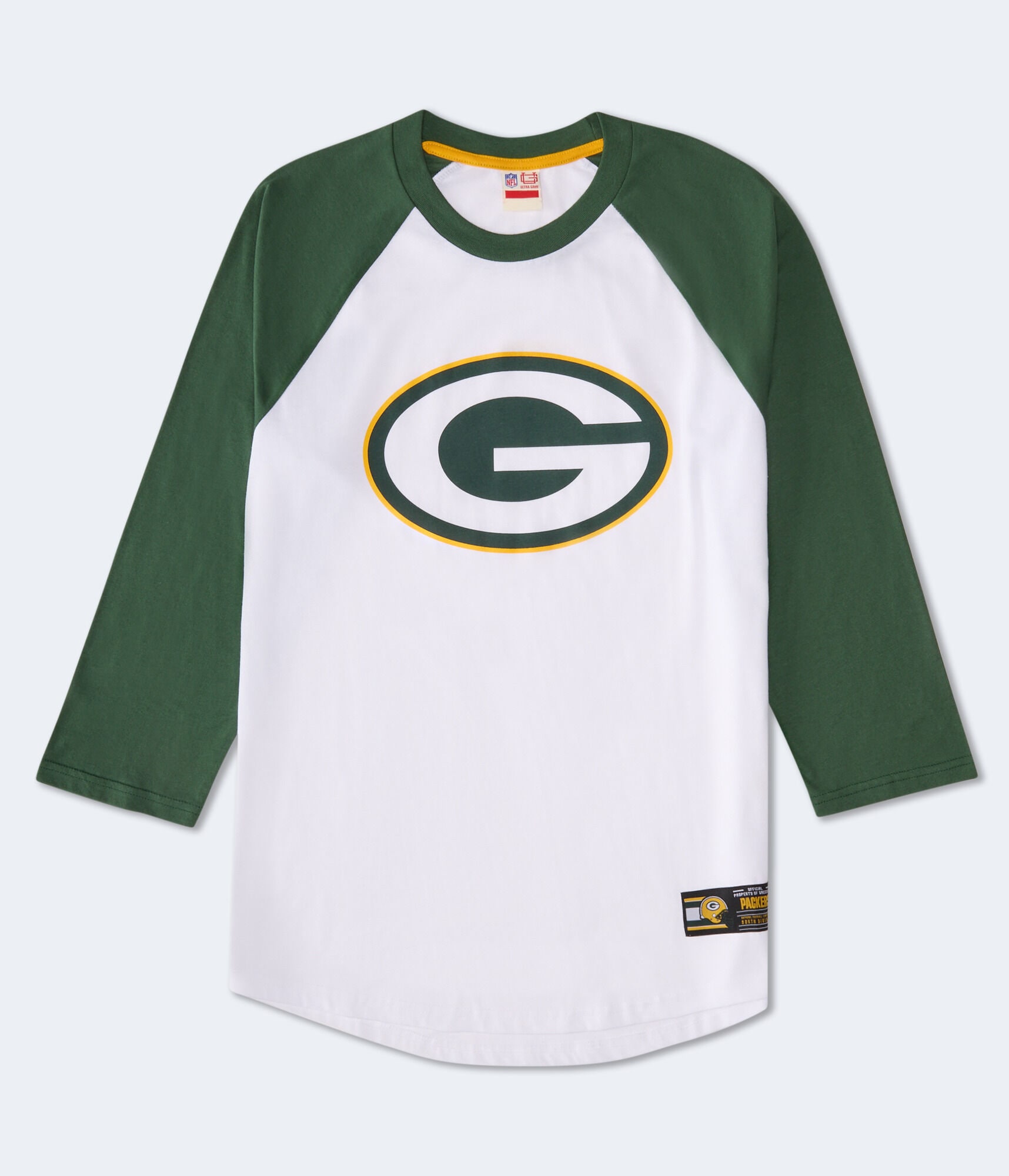 3/4 Sleeve Green Bay Packers Relaxed Raglan Tee