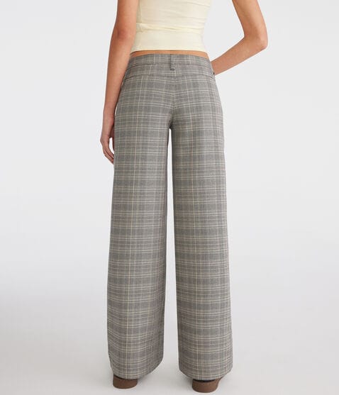 Low-Rise Houndstooth Wide Leg Trousers Low-Rise Houndstooth Wide Leg Trousers