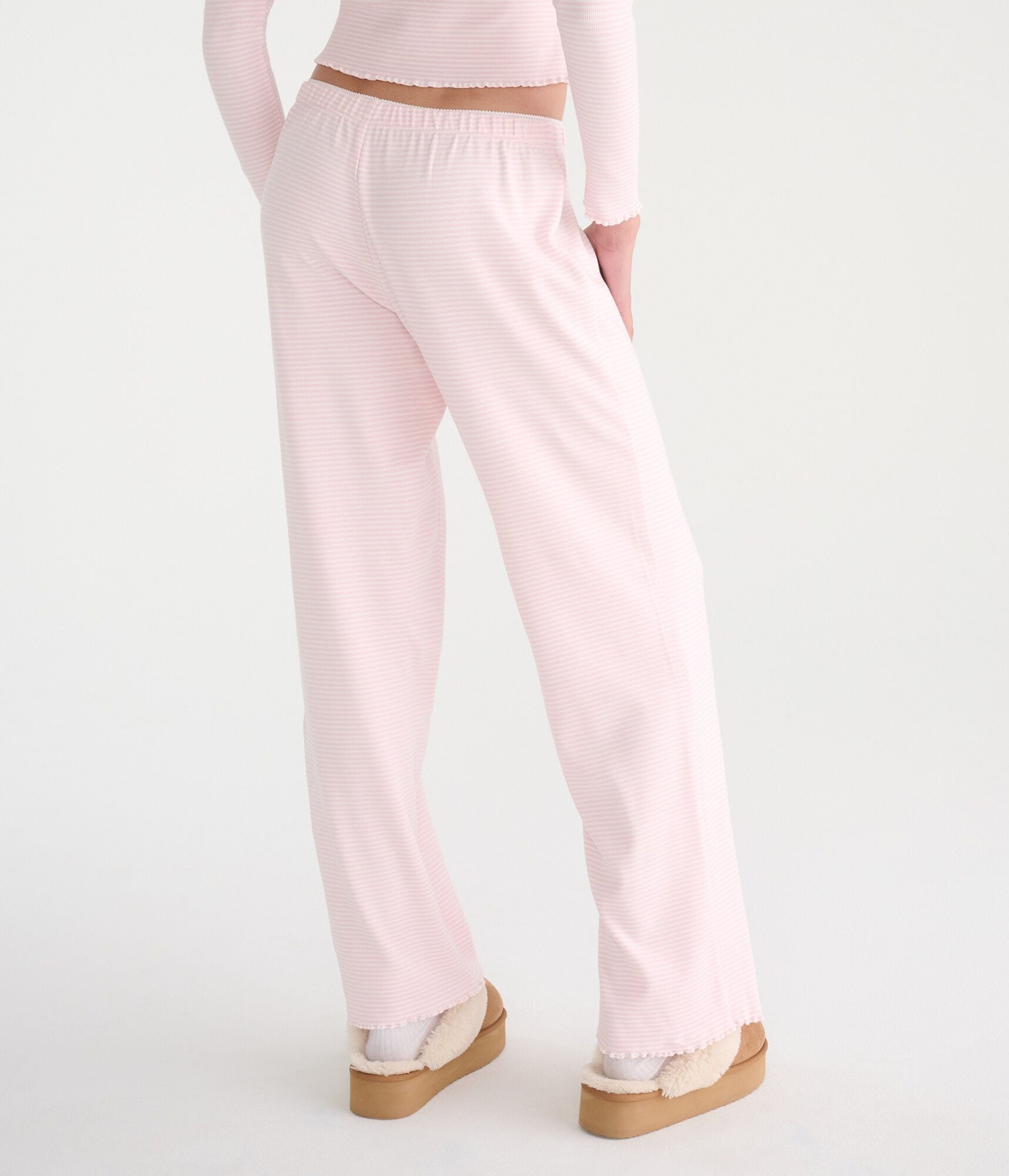 Ribbed Lettuce-Edge Sleep Pants