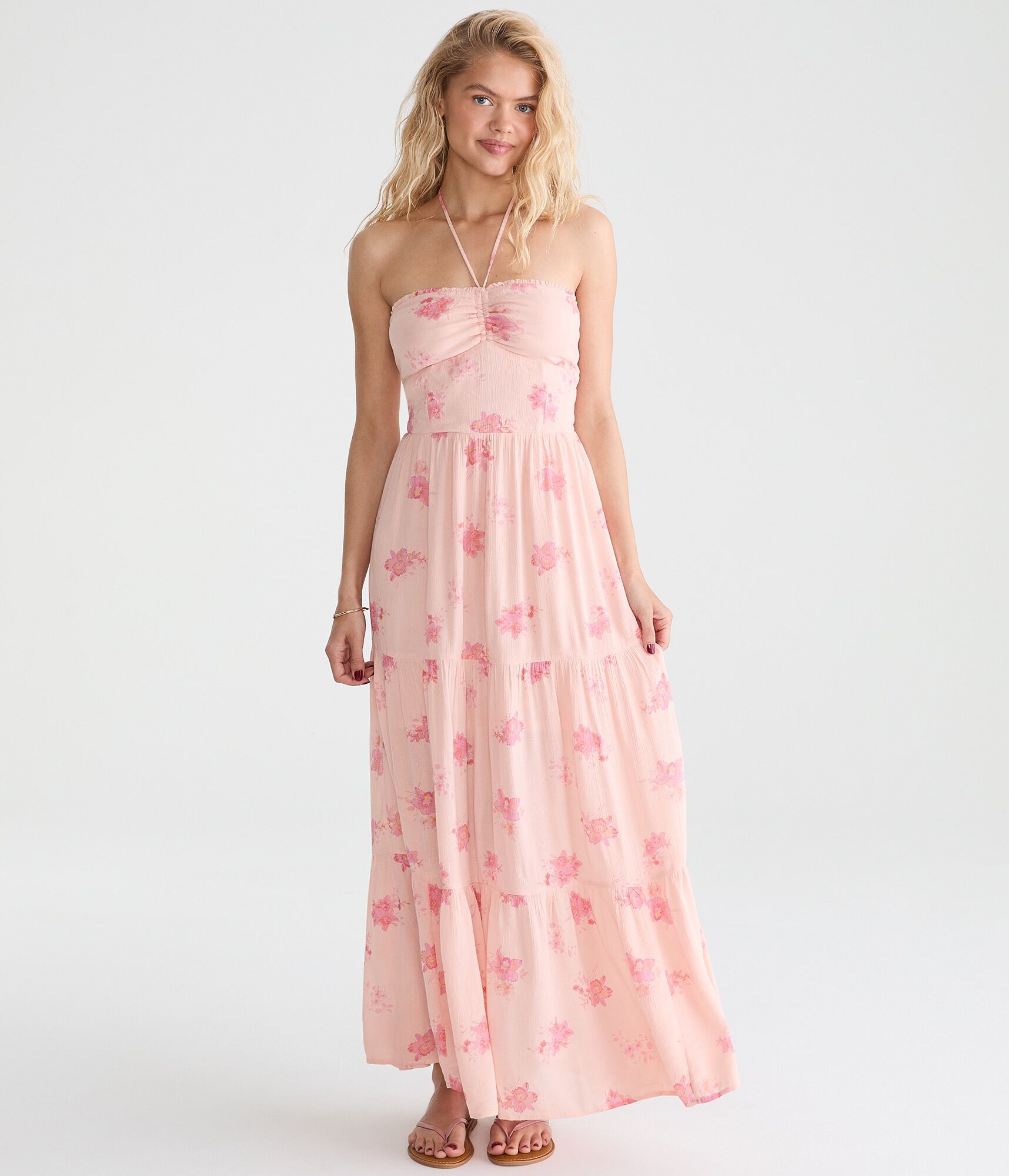 Floral Halter Maxi Dress
