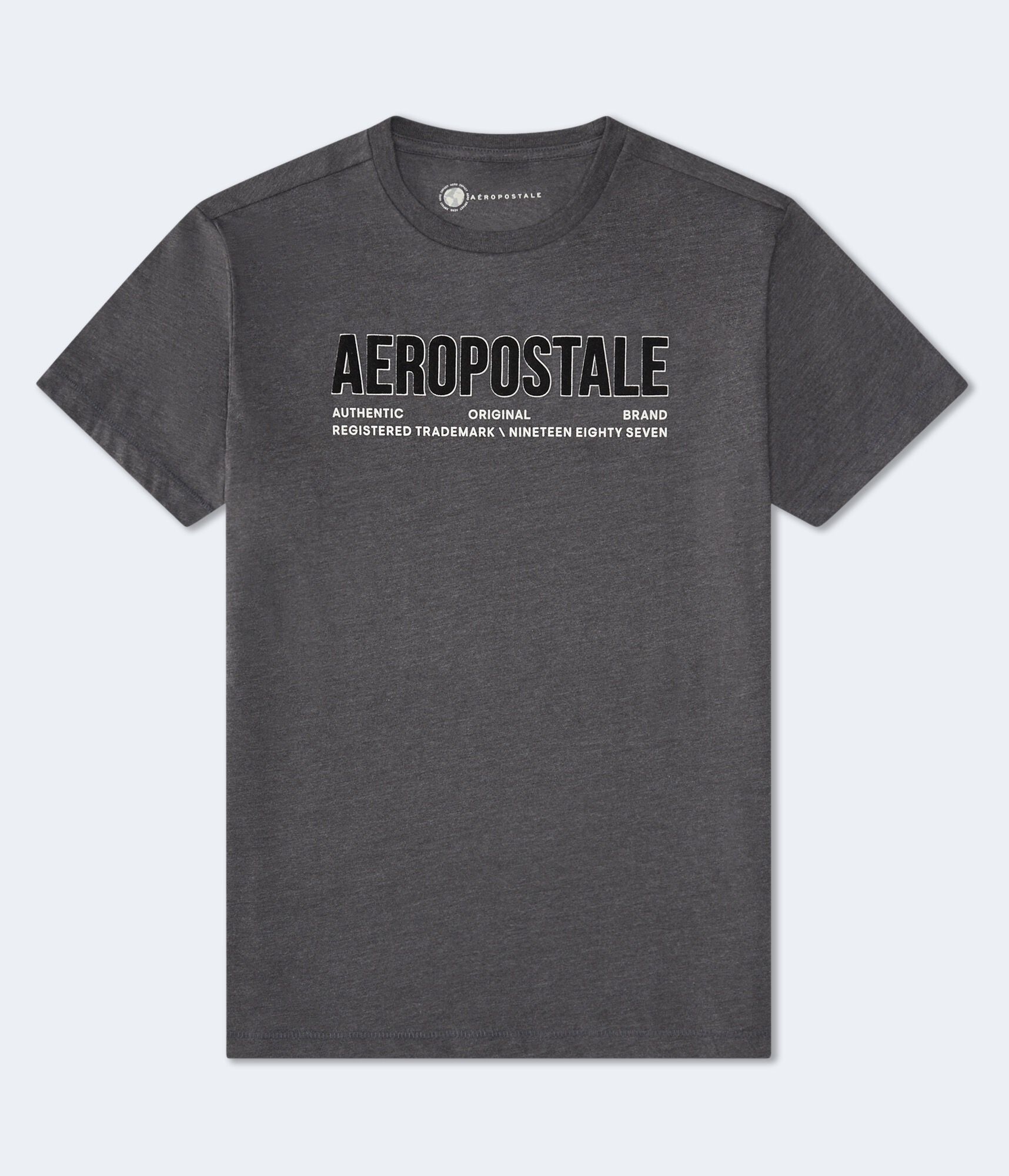 Aeropostale Authentic Logo Flocked Graphic Tee