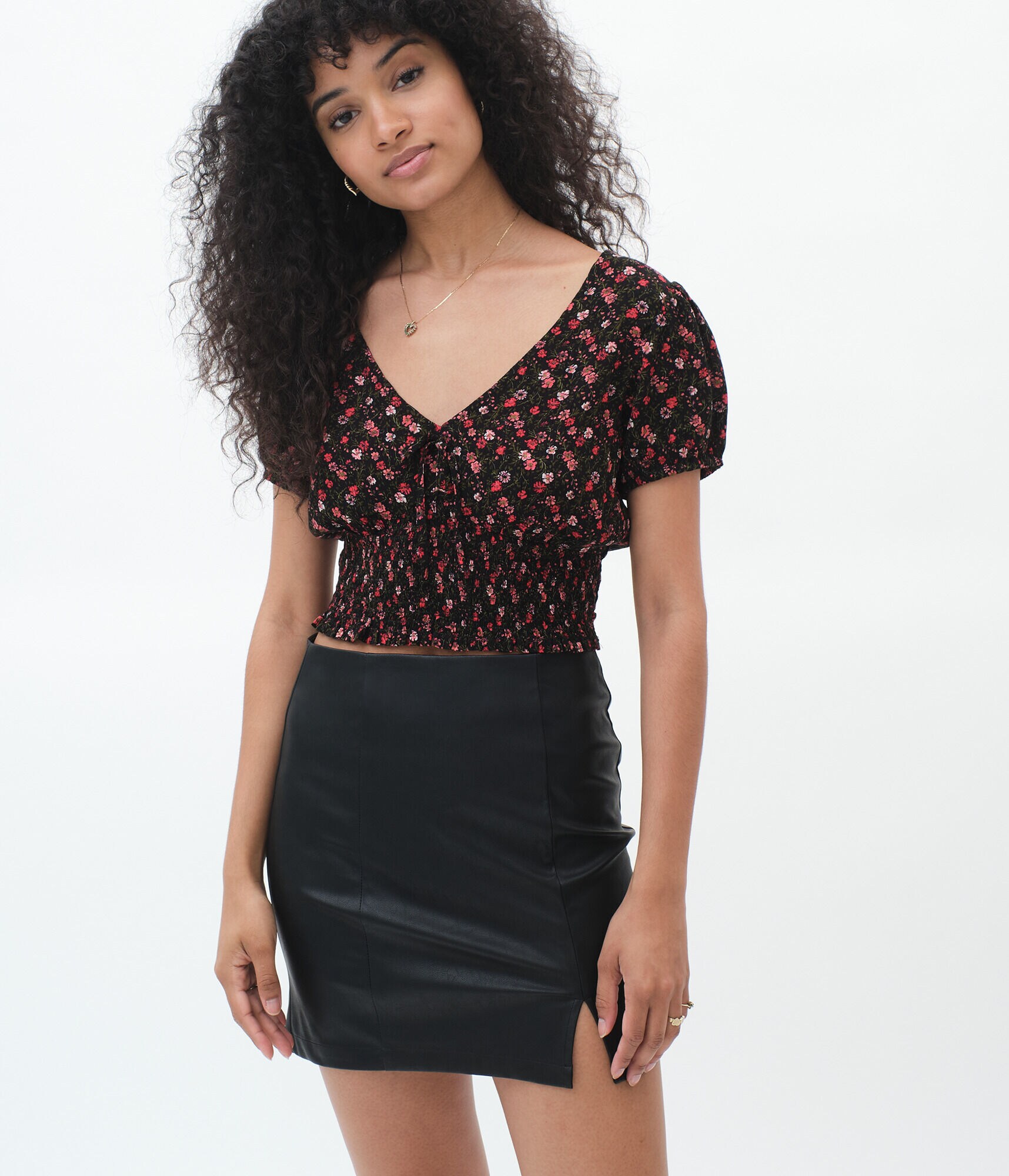 Floral Smocked Crop Top