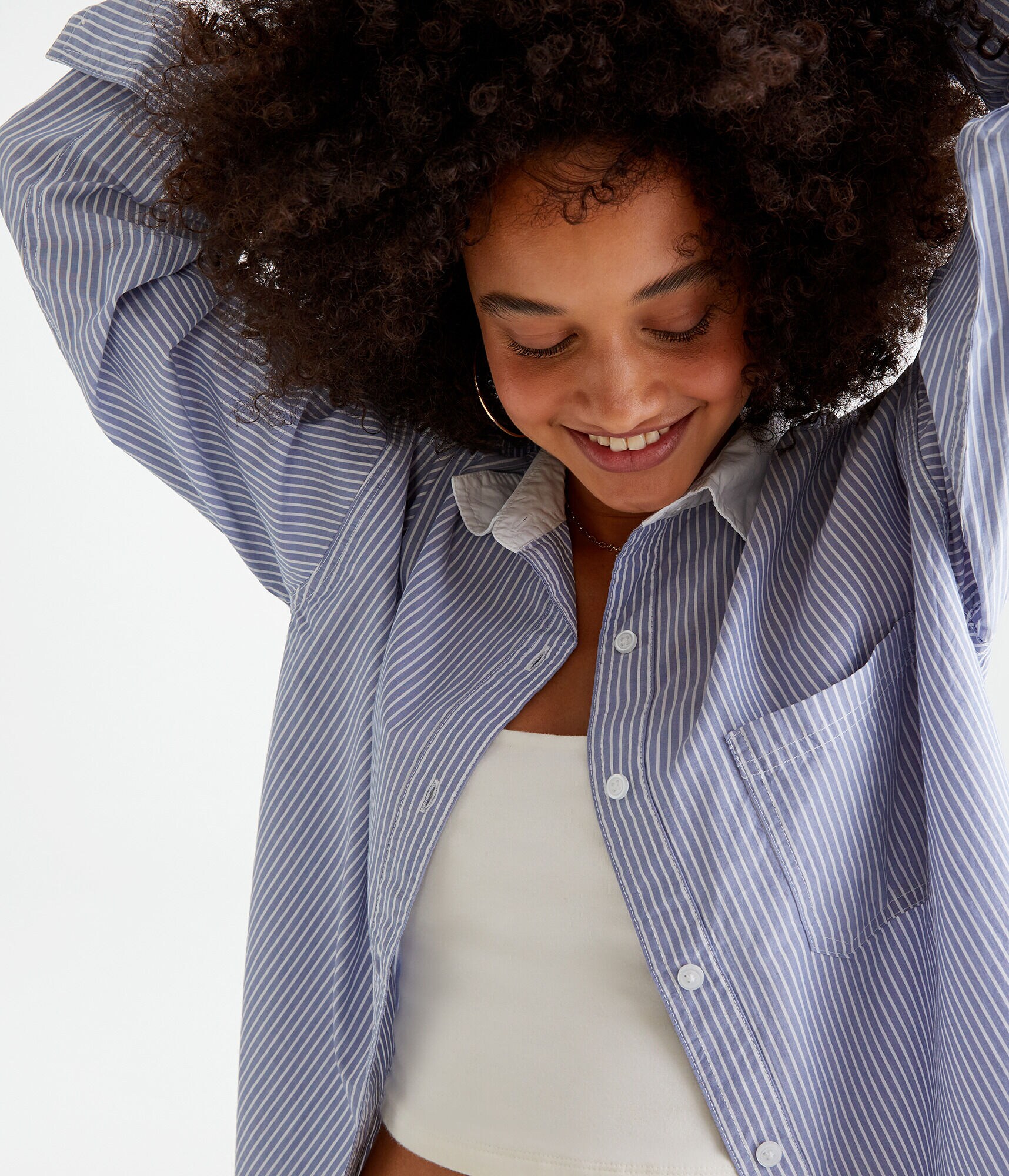 Long Sleeve Striped Relaxed Shirt