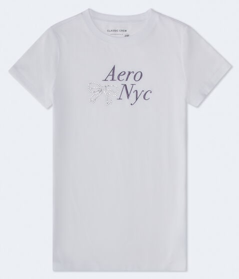 Aero Rhinestone Bow Graphic Tee Aero Rhinestone Bow Graphic Tee