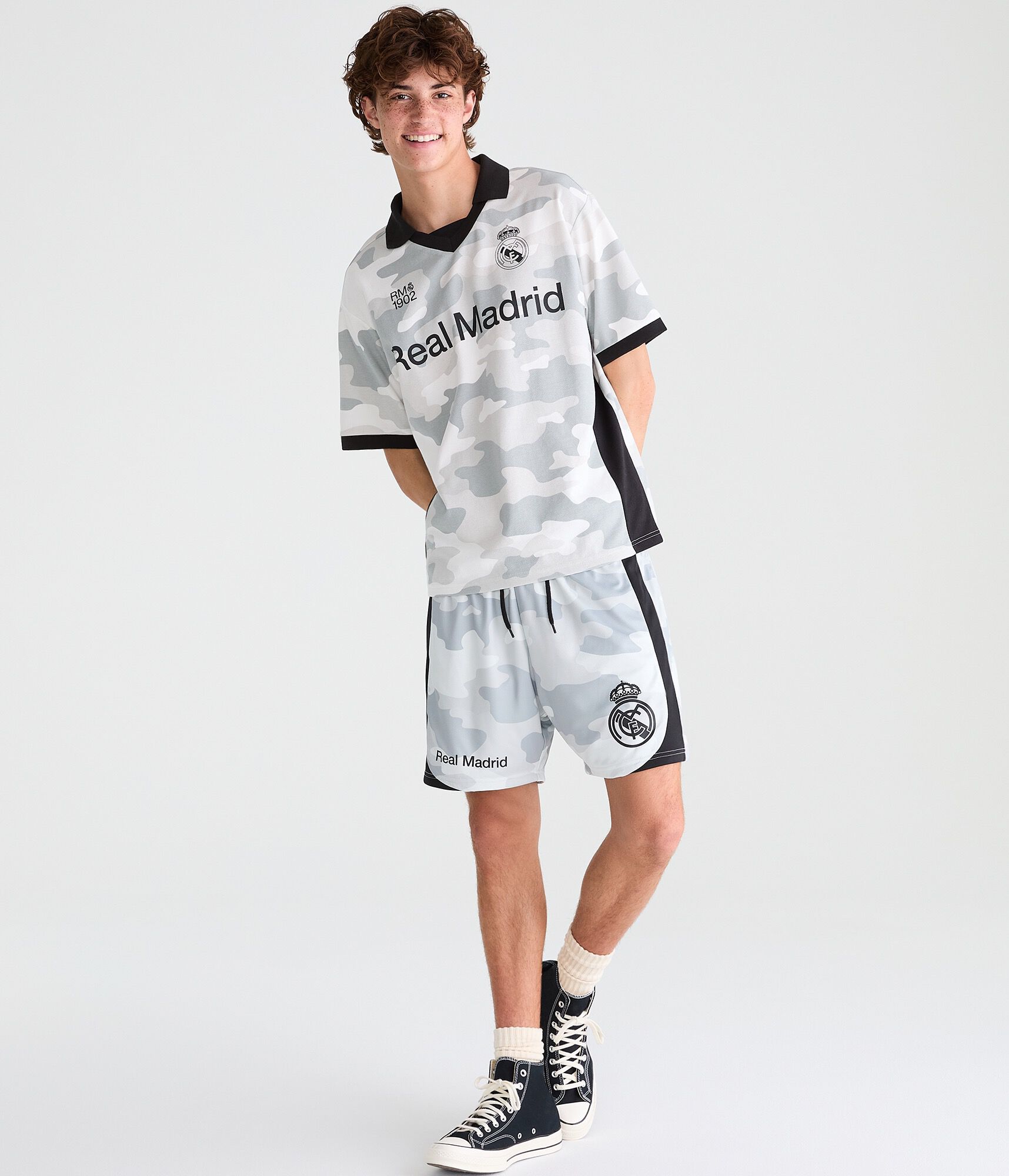 Real Madrid Camo V-Neck Soccer Jersey