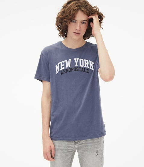 New York Aeropostale Logo Appliqué Graphic Tee New York Aeropostale Logo Appliqué Graphic Tee