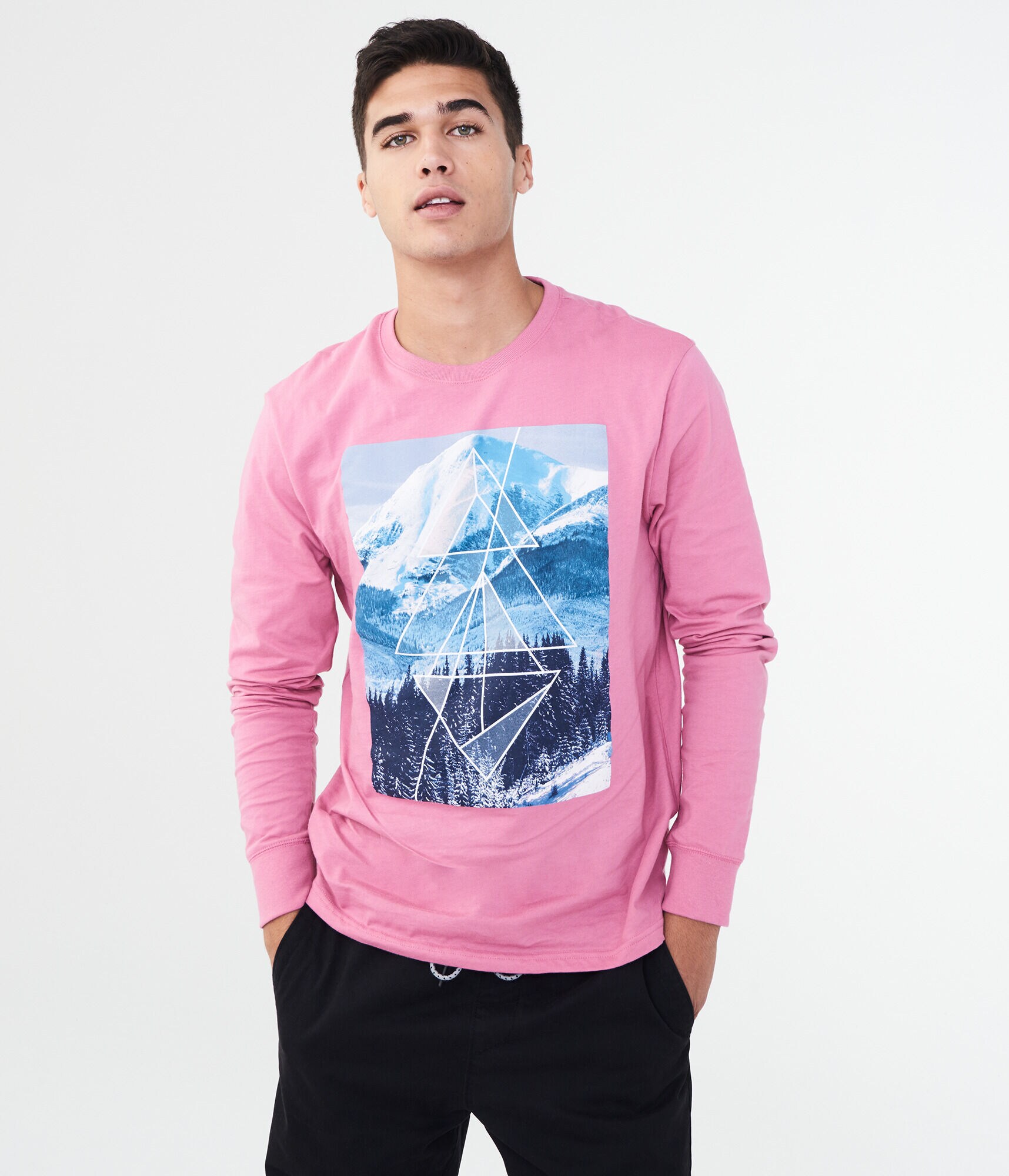 Long Sleeve Geo Mountain Graphic Tee