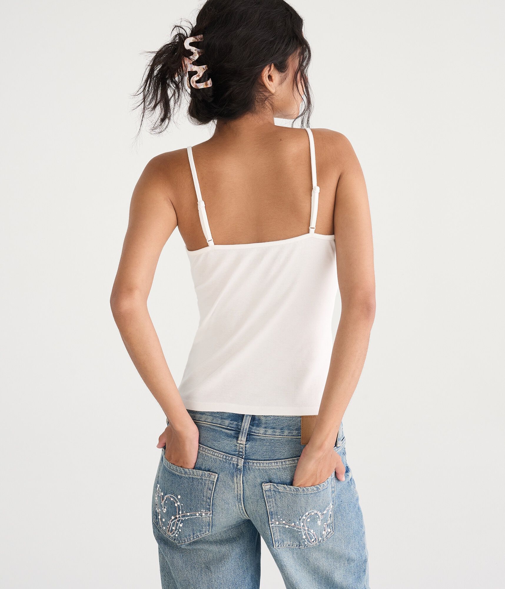 Lace Crisscross V-Neck Cami