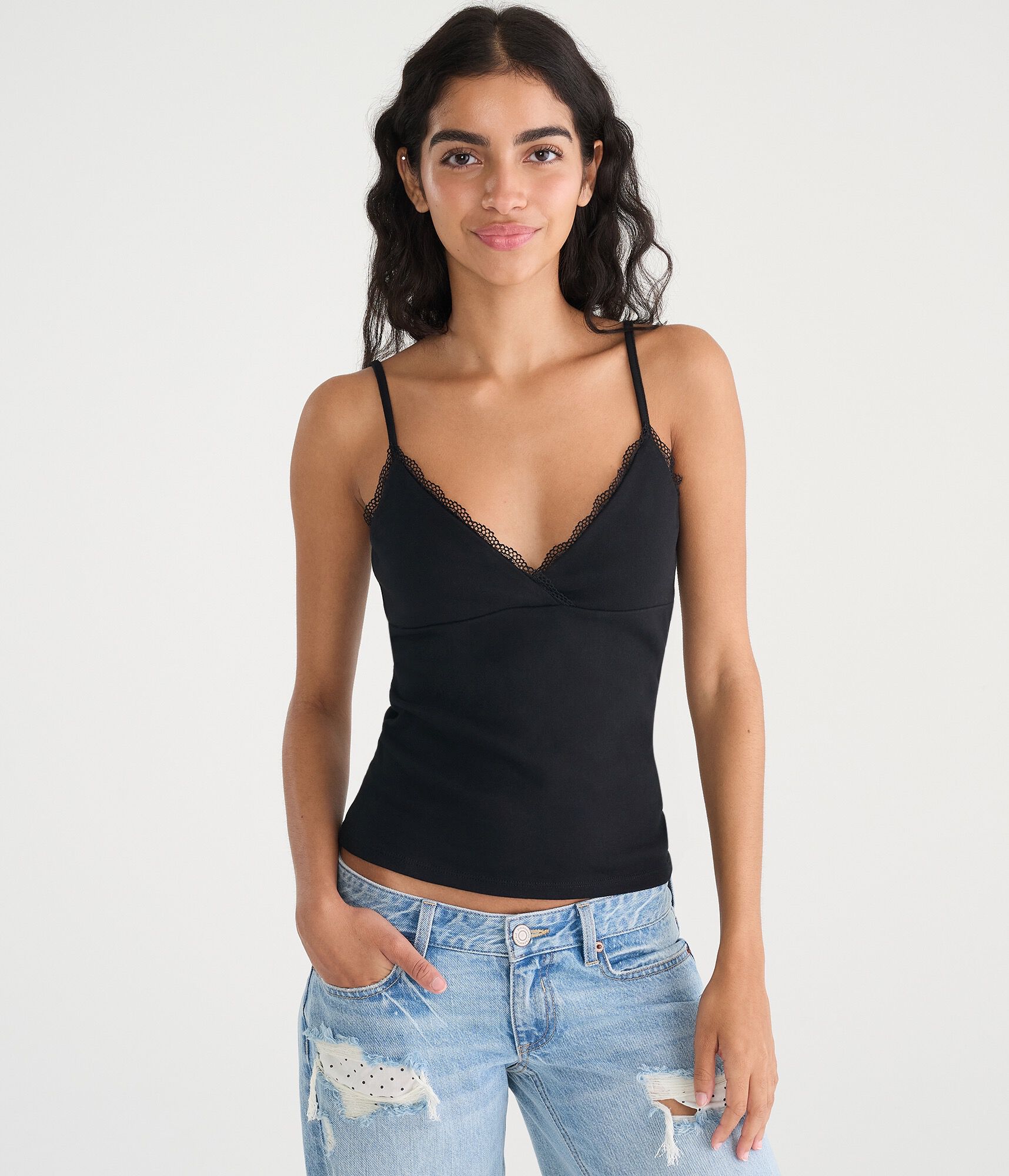 Lace Crisscross V-Neck Cami