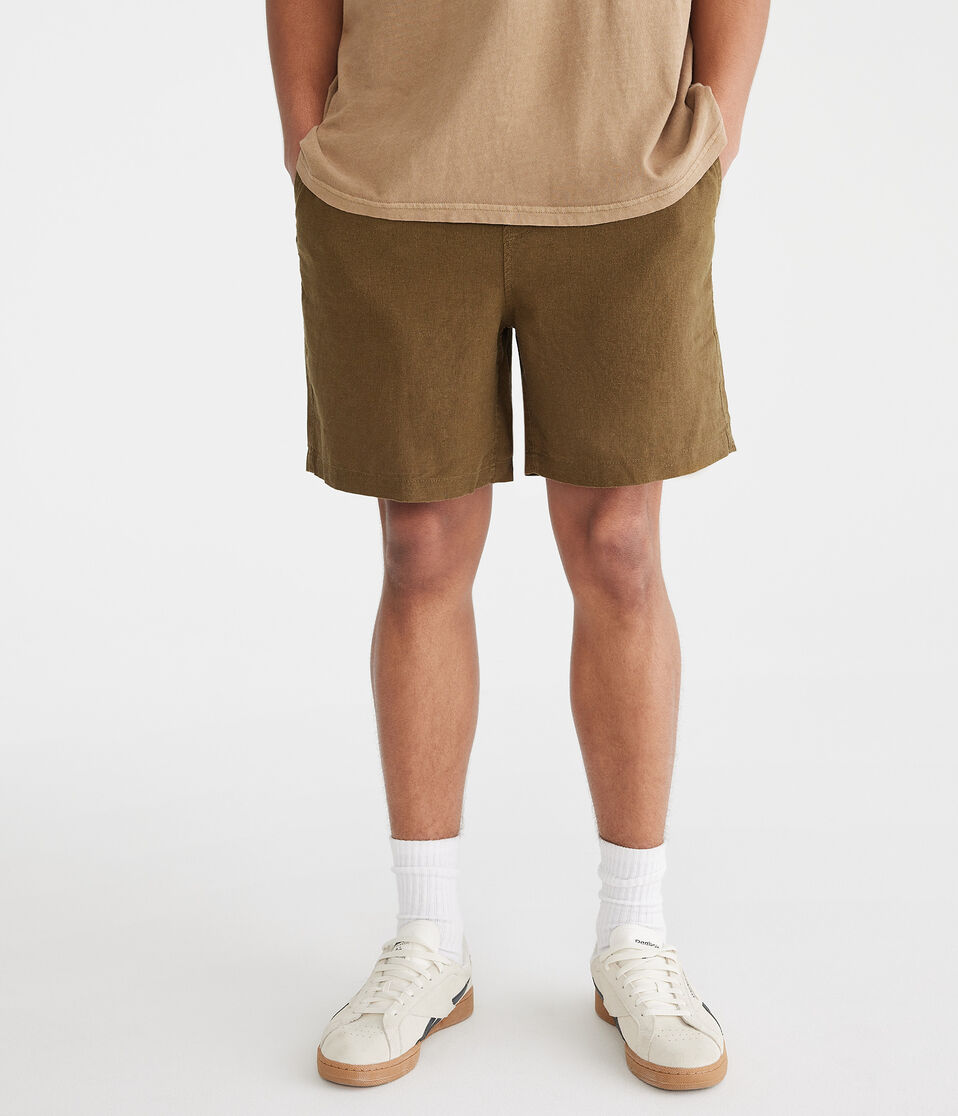 Solid Linen Shorts 7"