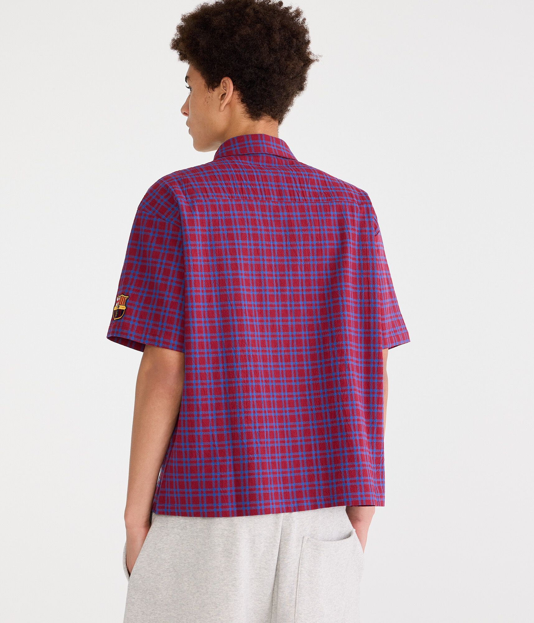 FC Barcelona Microplaid Boxy Shirt