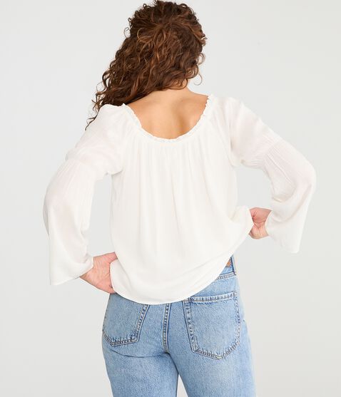 Long Sleeve Boho V-Neck Blouse Long Sleeve Boho V-Neck Blouse