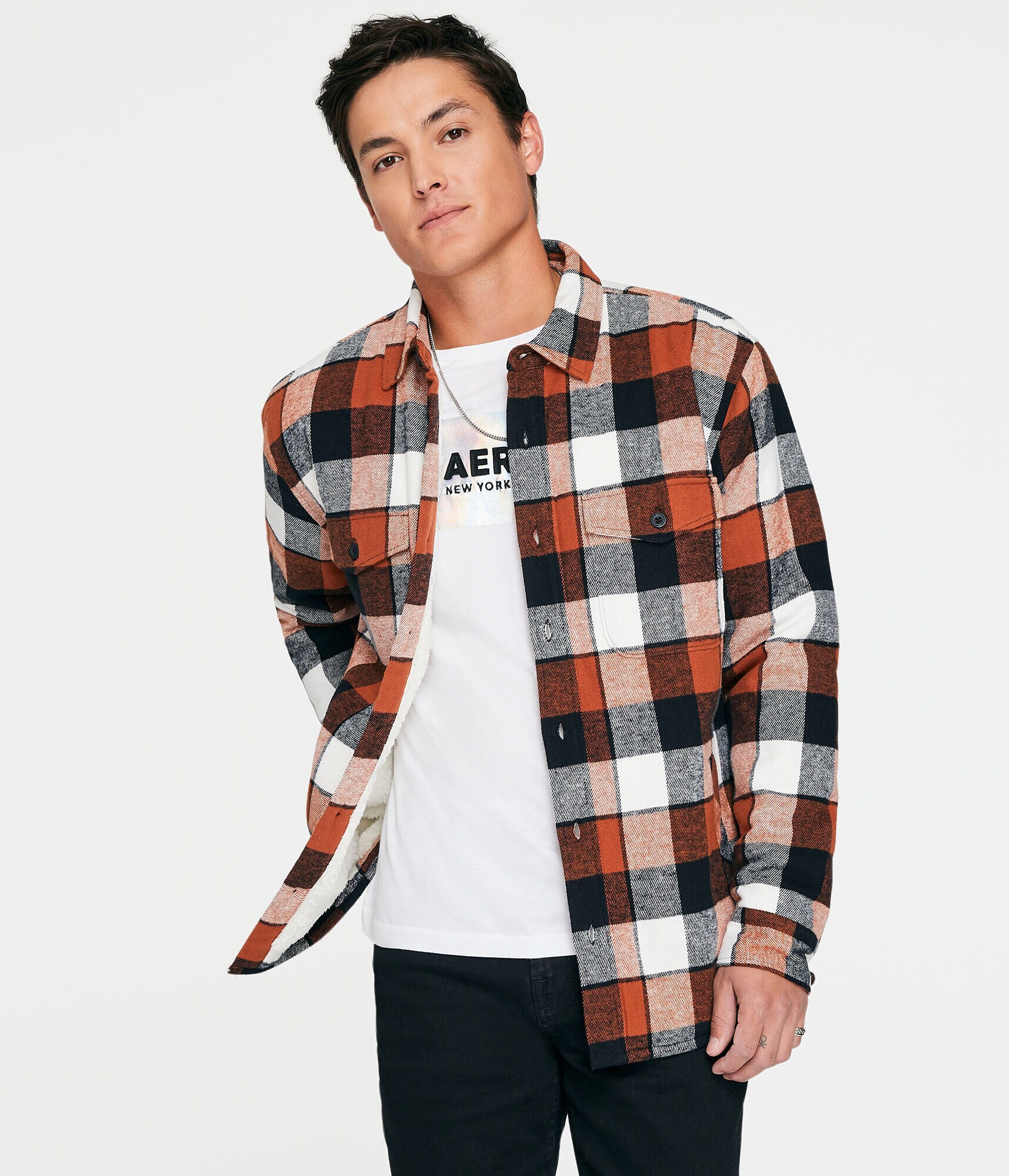 Sherpa Plaid Flannel Shacket