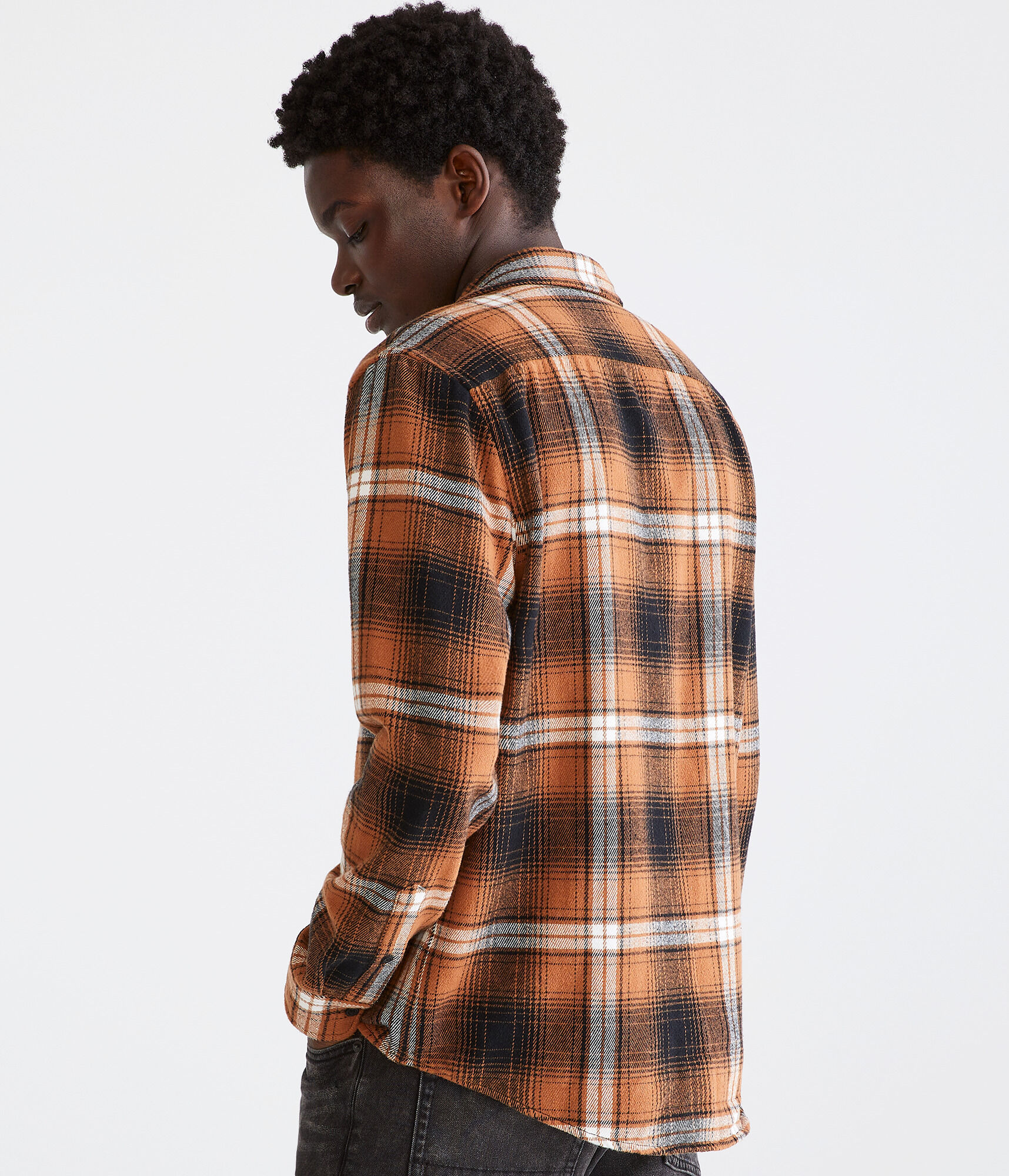 Long Sleeve Heavy Plaid Flannel Shirt