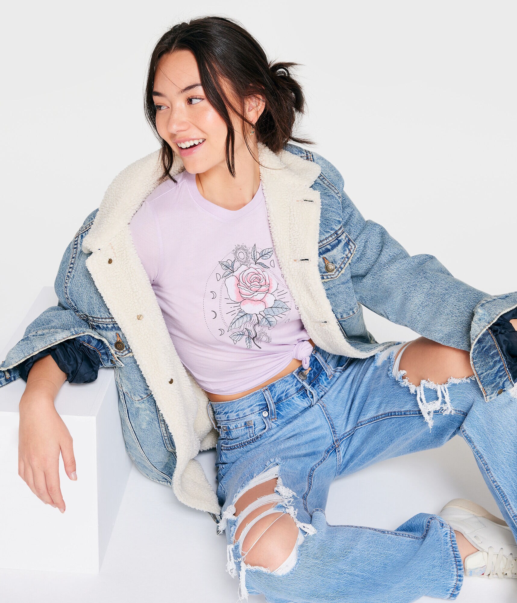 Moon Phases Rose Graphic Tee