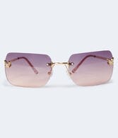 Rhinestone Butterfly Rimless Sunglasses