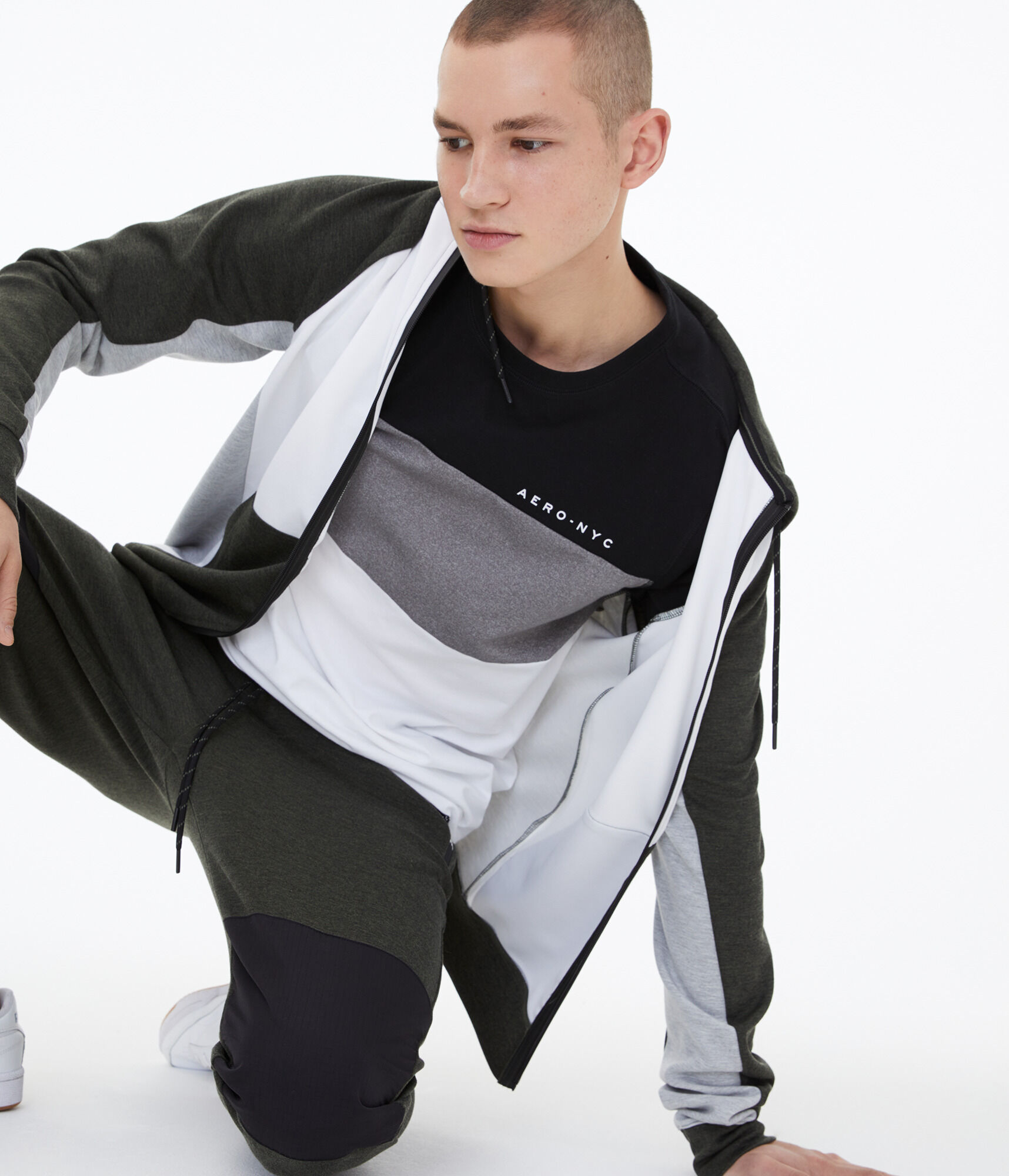 Aero NYC Colorblocked Stretch Graphic Tee