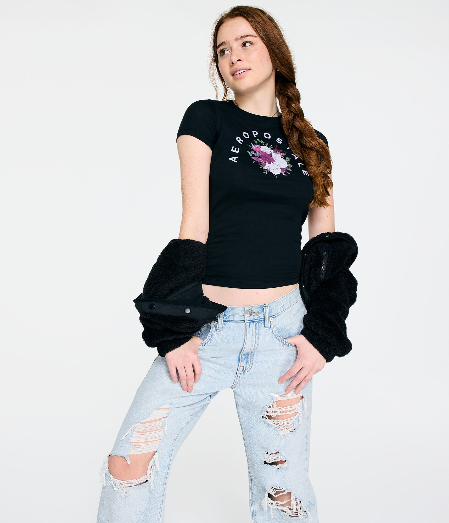 Aeropostale Arch Floral Graphic Tee