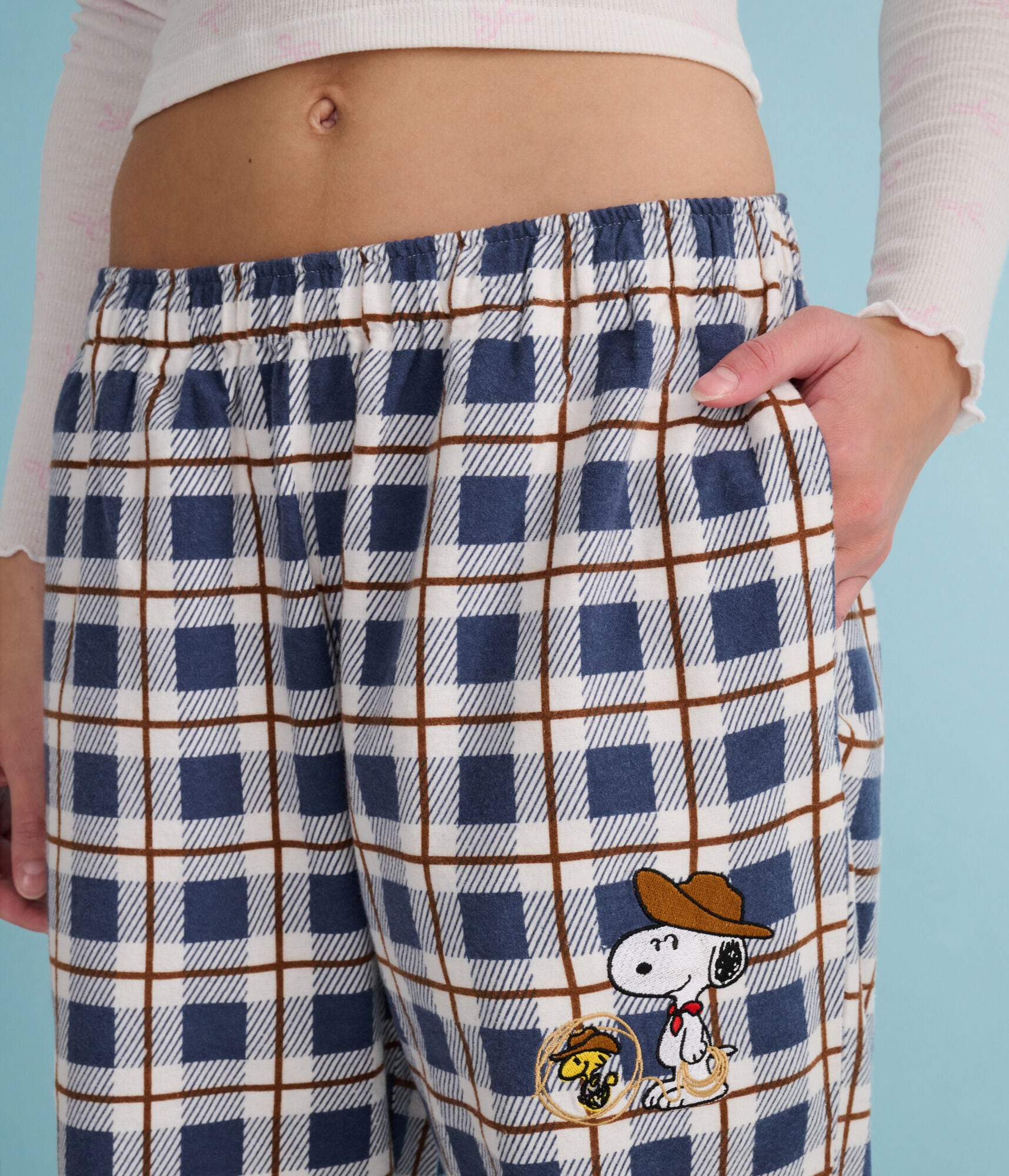 Peanuts® | Aéropostale Western Snoopy Plaid Flannel Sleep Pants
