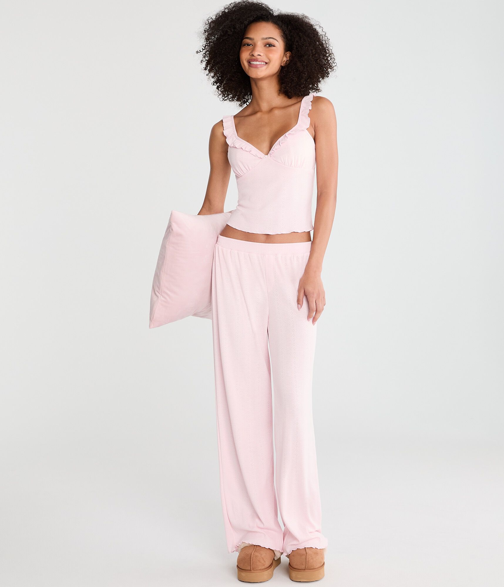 Pointelle Straight Leg Sleep Pants