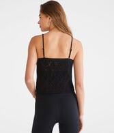 Crocheted Button-Front Cropped V-Neck Tank